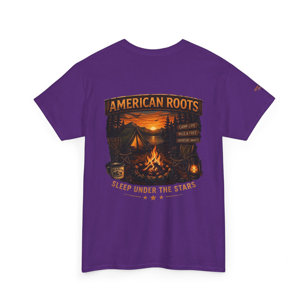 Camping T-Shirt — "American Roots: Sleep Under the Stars" Outdoor Tee