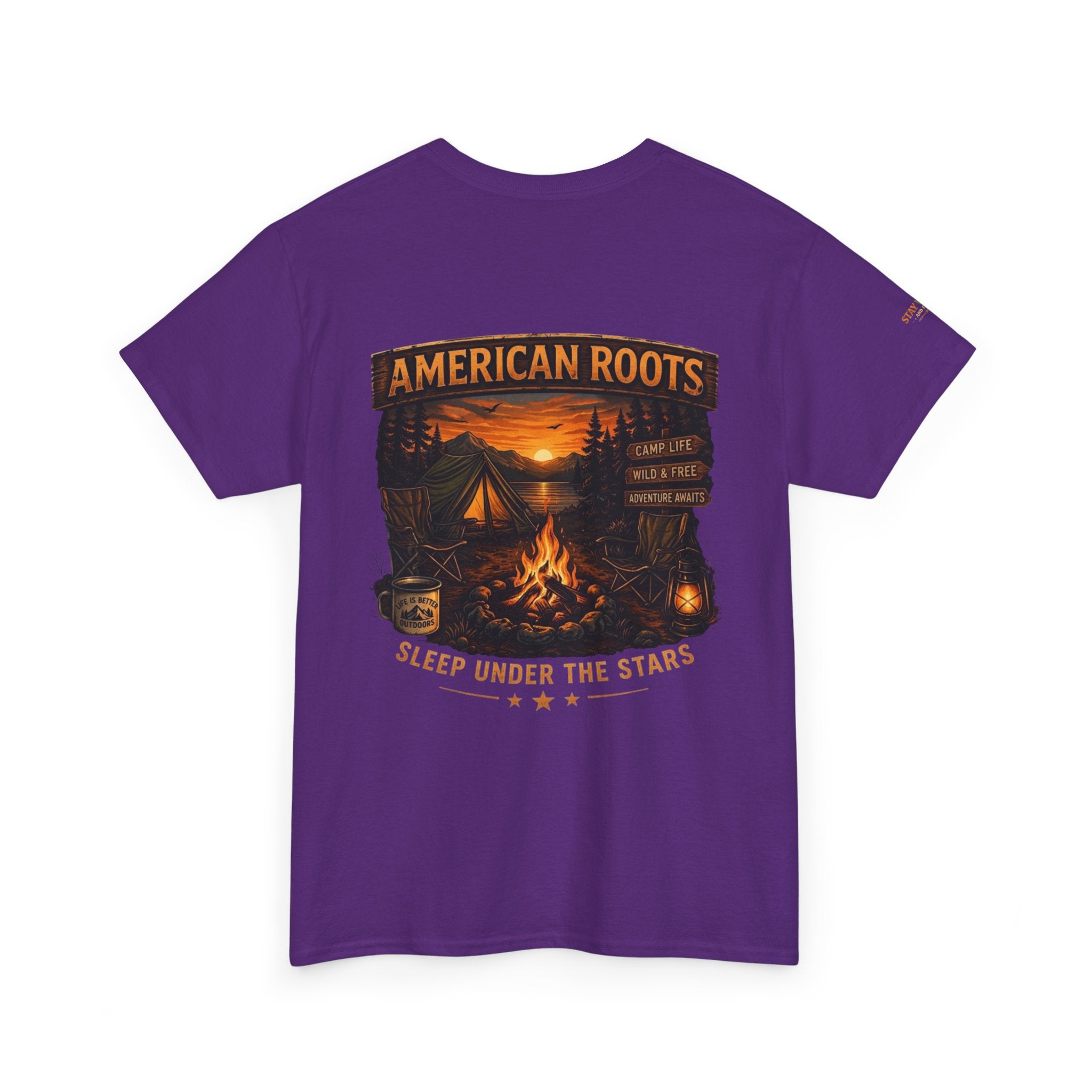 Camping T-Shirt — "American Roots: Sleep Under the Stars" Outdoor Tee