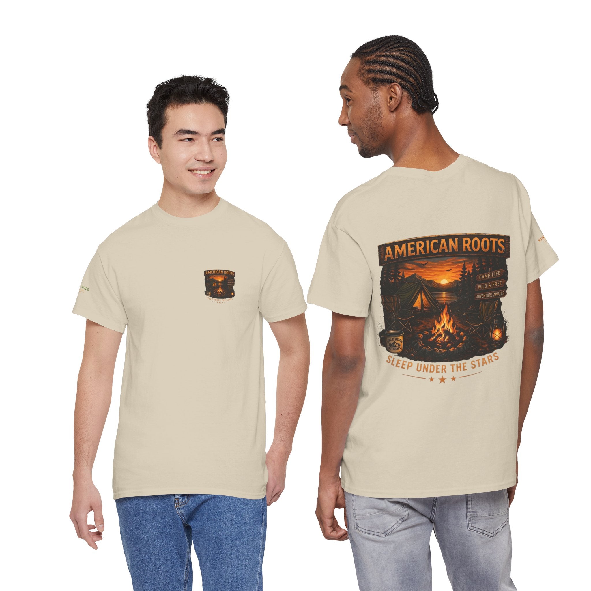 Camping T-Shirt — "American Roots: Sleep Under the Stars" Outdoor Tee