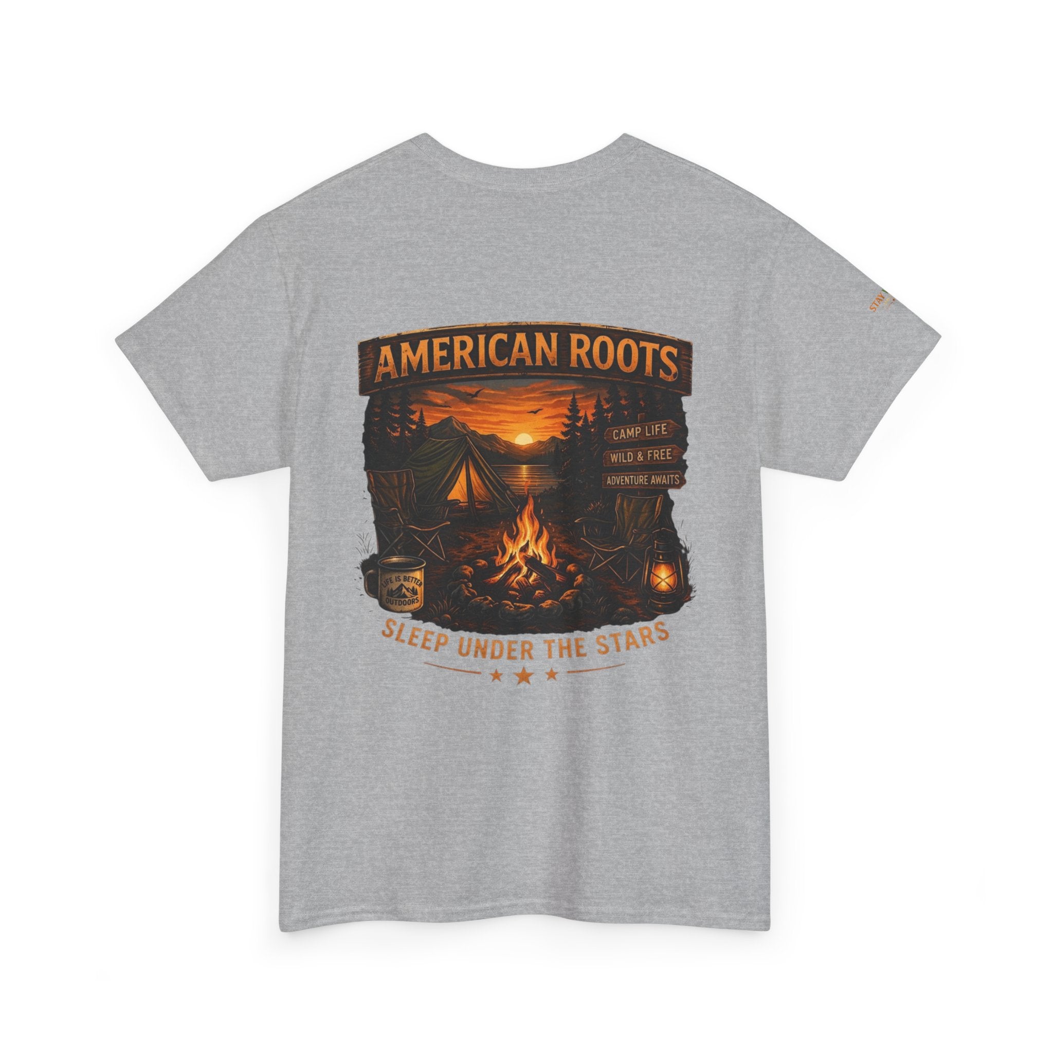 Camping T-Shirt — "American Roots: Sleep Under the Stars" Outdoor Tee