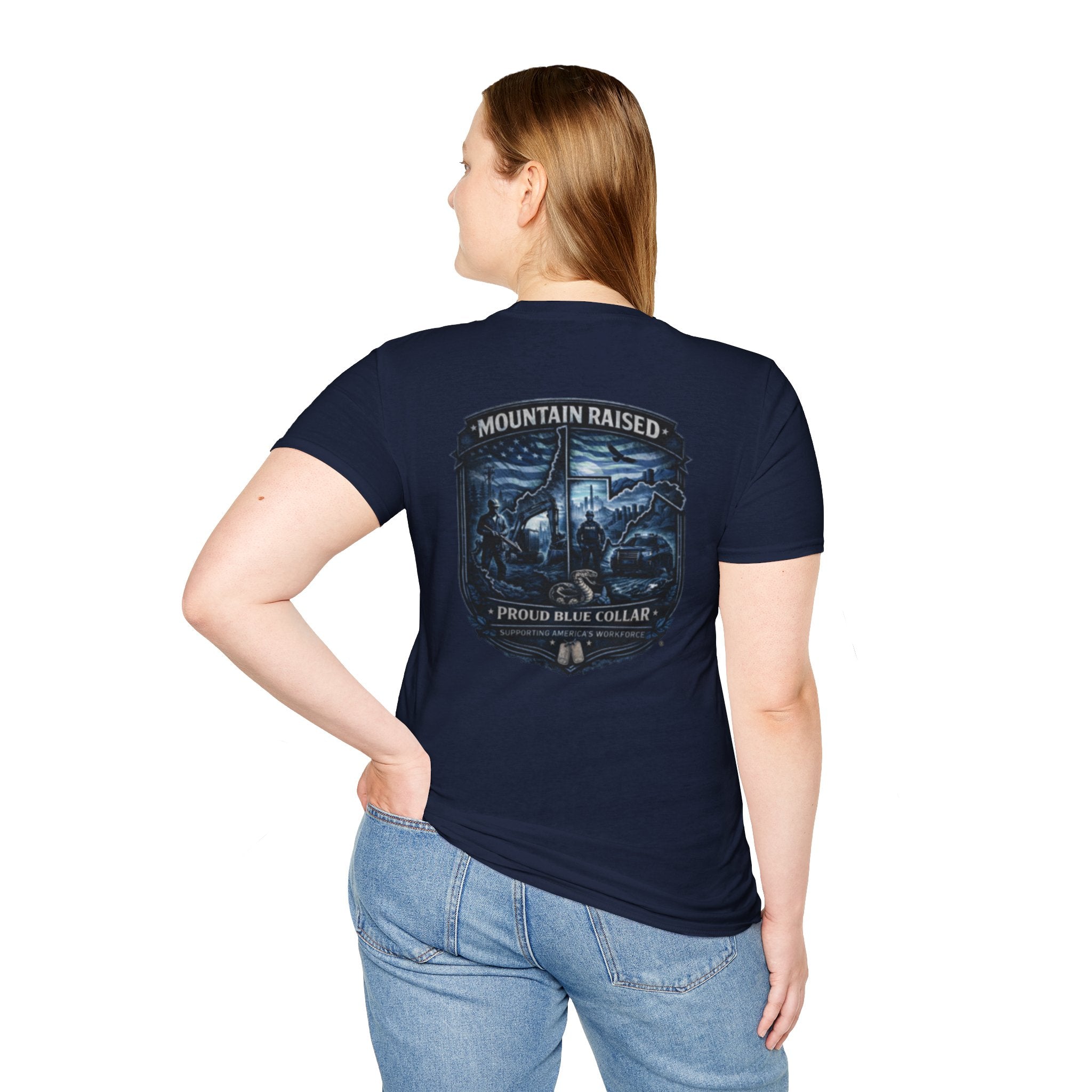 Mountain Raised T-Shirt — Proud Blue Collar Workwear Graphic