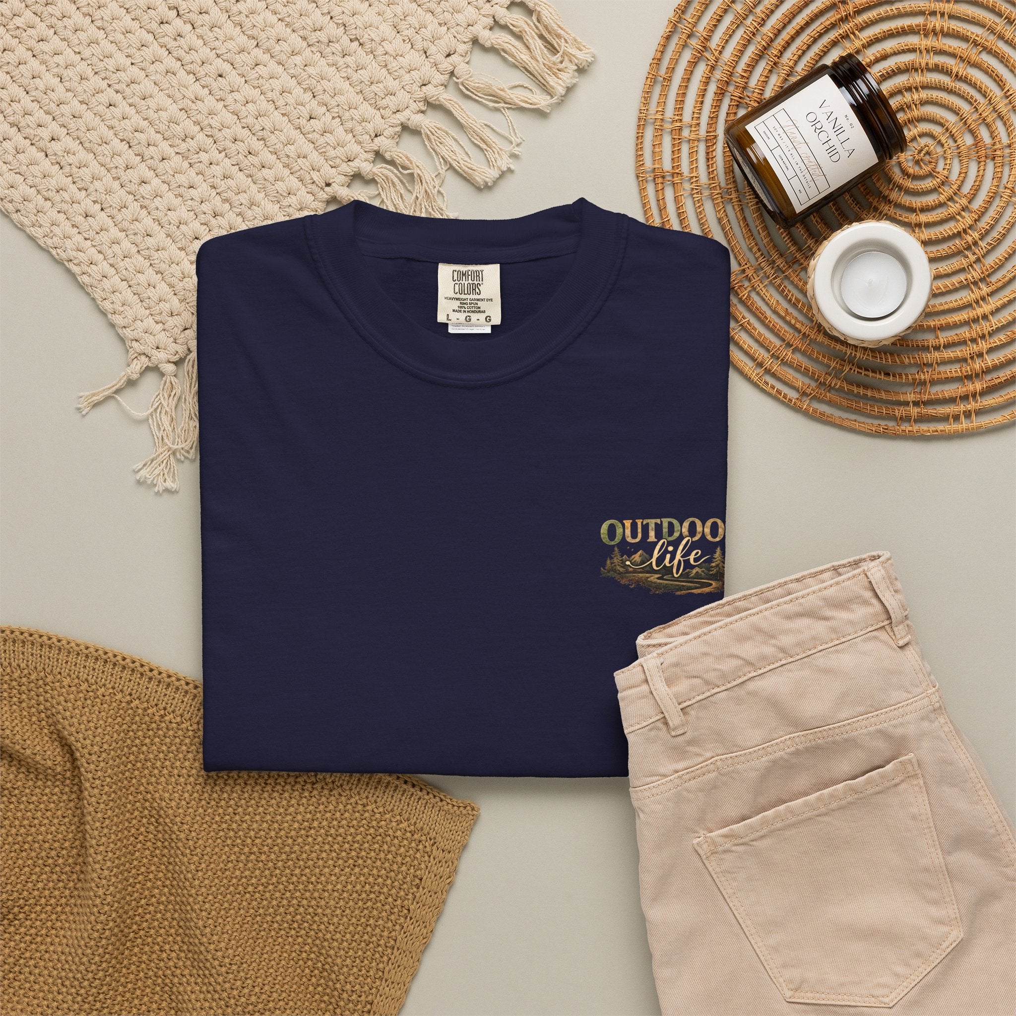 Backwoods & Bonfires T-Shirt — Outdoor Campfire Graphic Tee