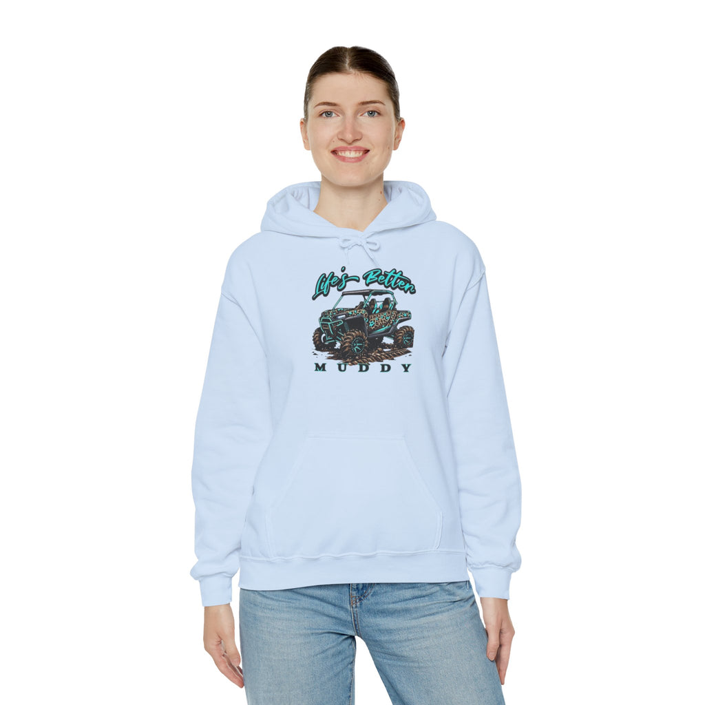 Muddy Off-Road Truck Hoodie — Life's Better Muddy Graphic Pullover