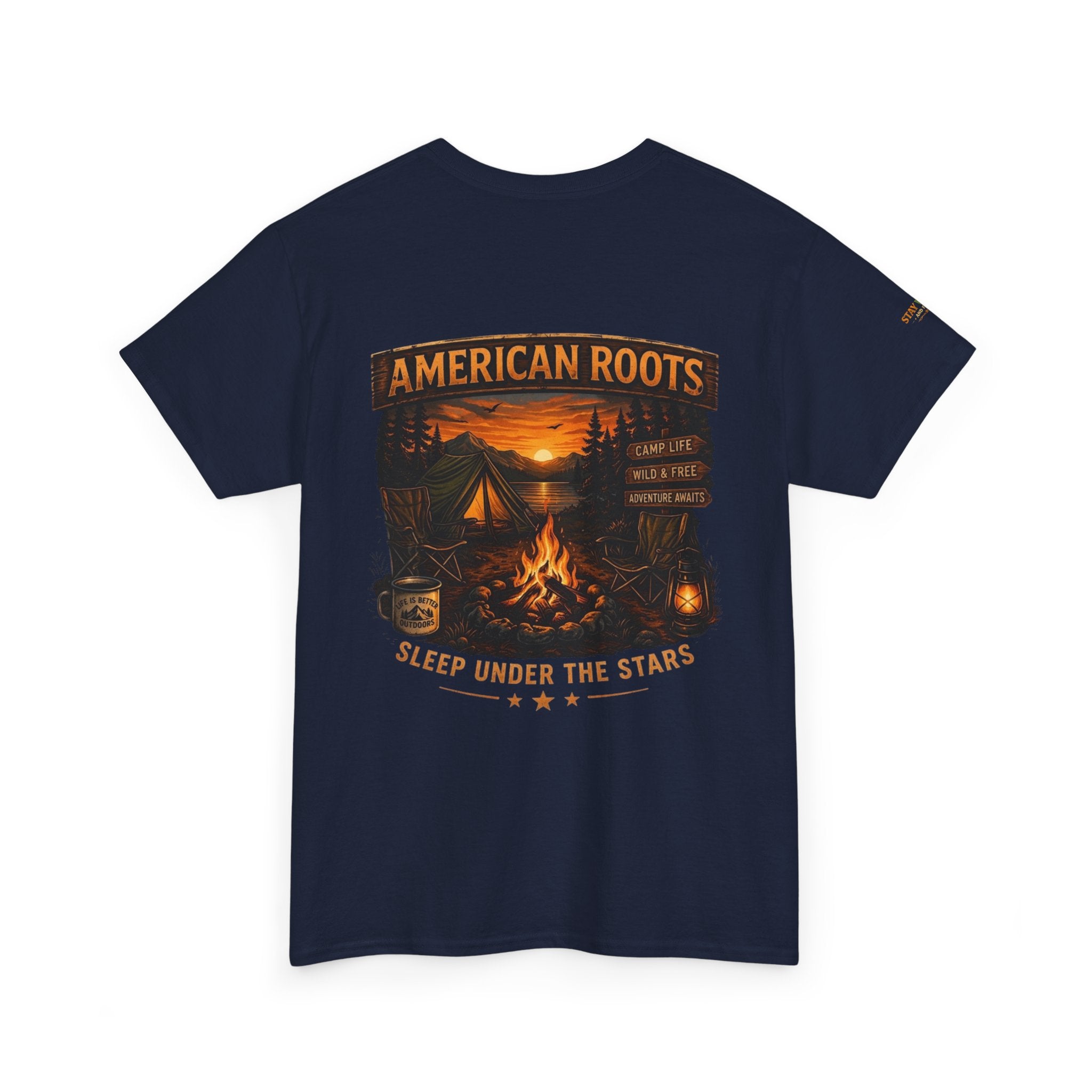 Camping T-Shirt — "American Roots: Sleep Under the Stars" Outdoor Tee