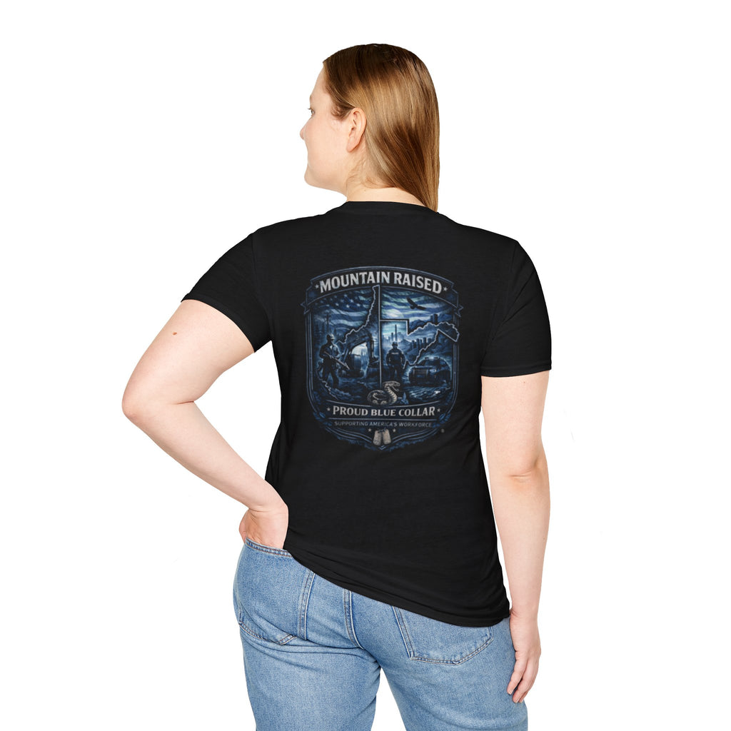 Mountain Raised T-Shirt — Proud Blue Collar Workwear Graphic