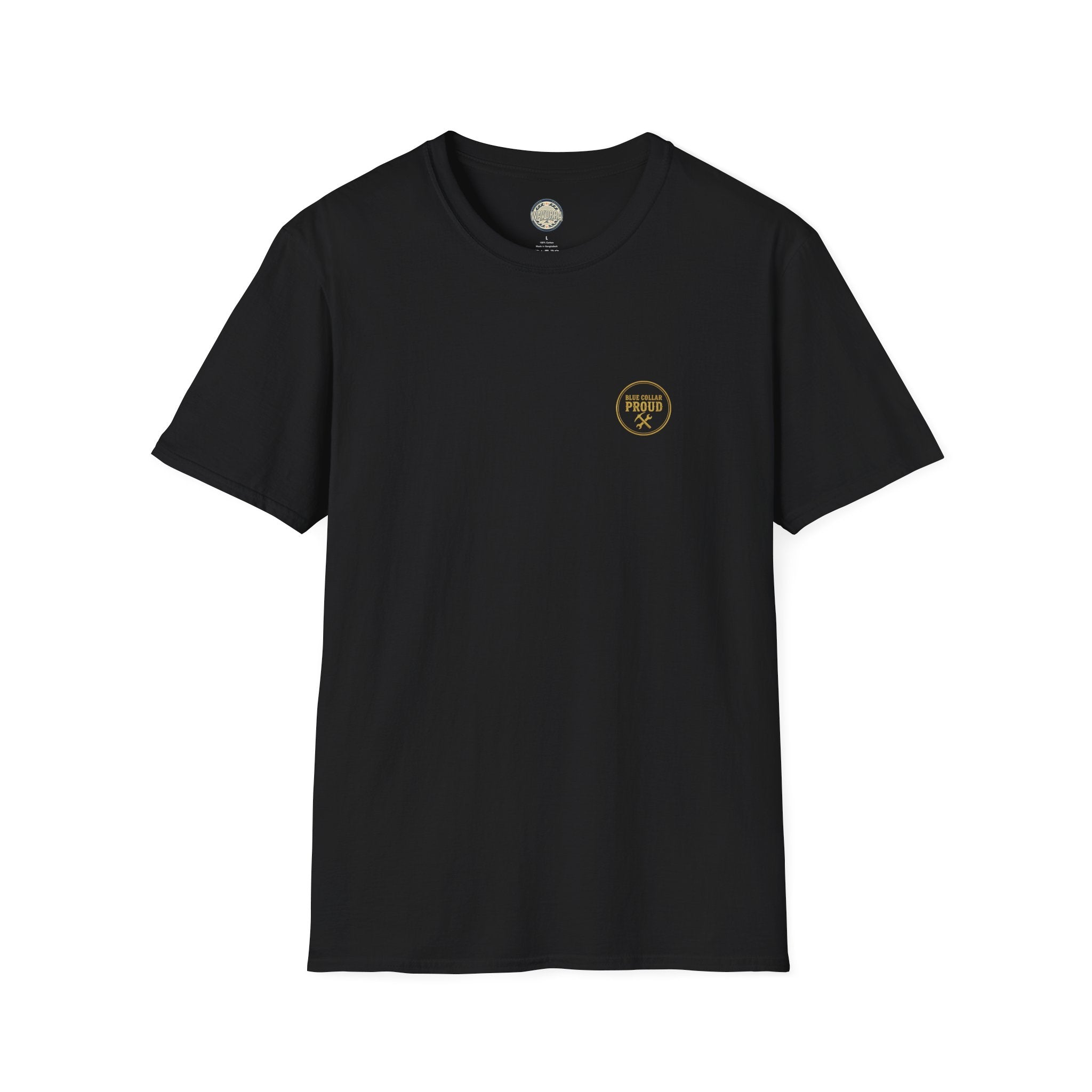Blue Collar T-Shirt — "Built Not Born" American Flag Work Tee