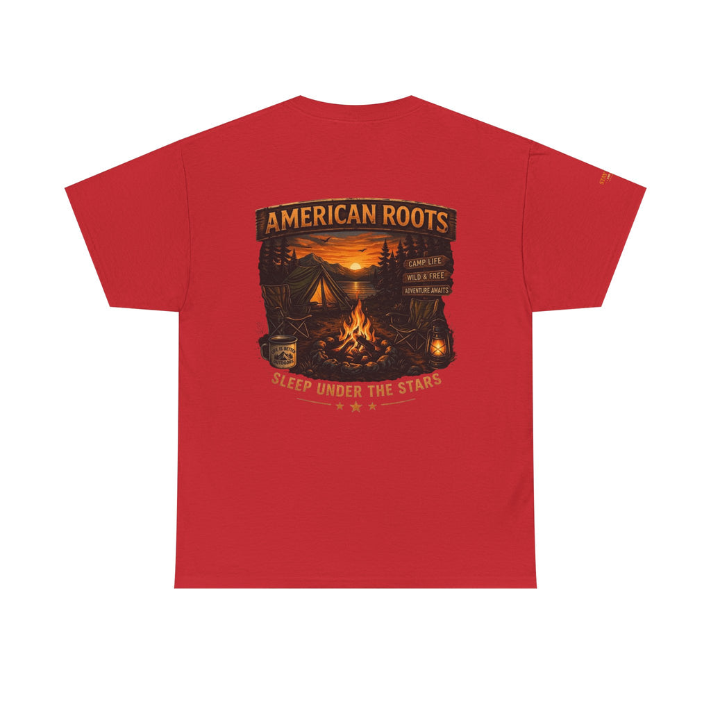 Camping T-Shirt — "American Roots: Sleep Under the Stars" Outdoor Tee