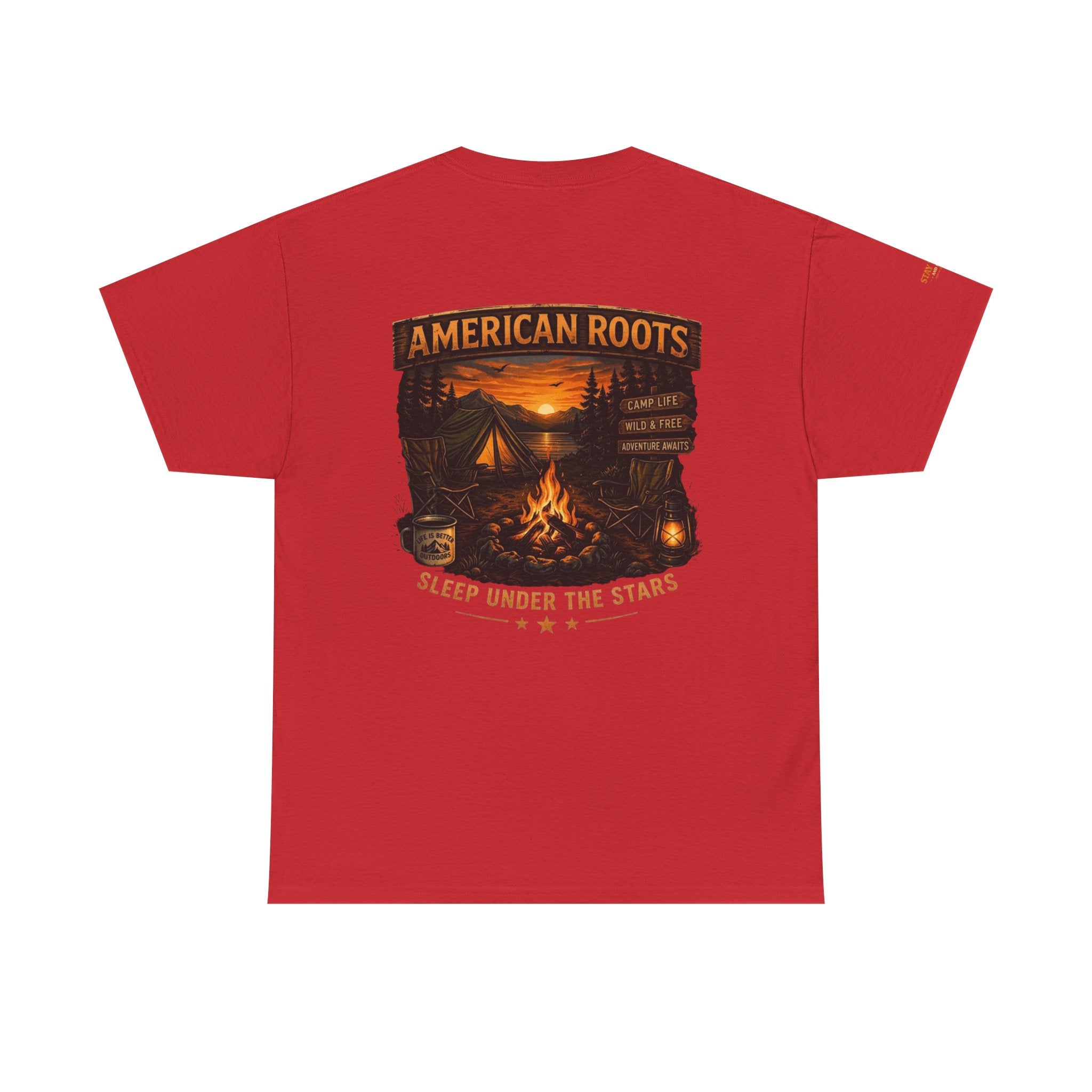 Camping T-Shirt — "American Roots: Sleep Under the Stars" Outdoor Tee