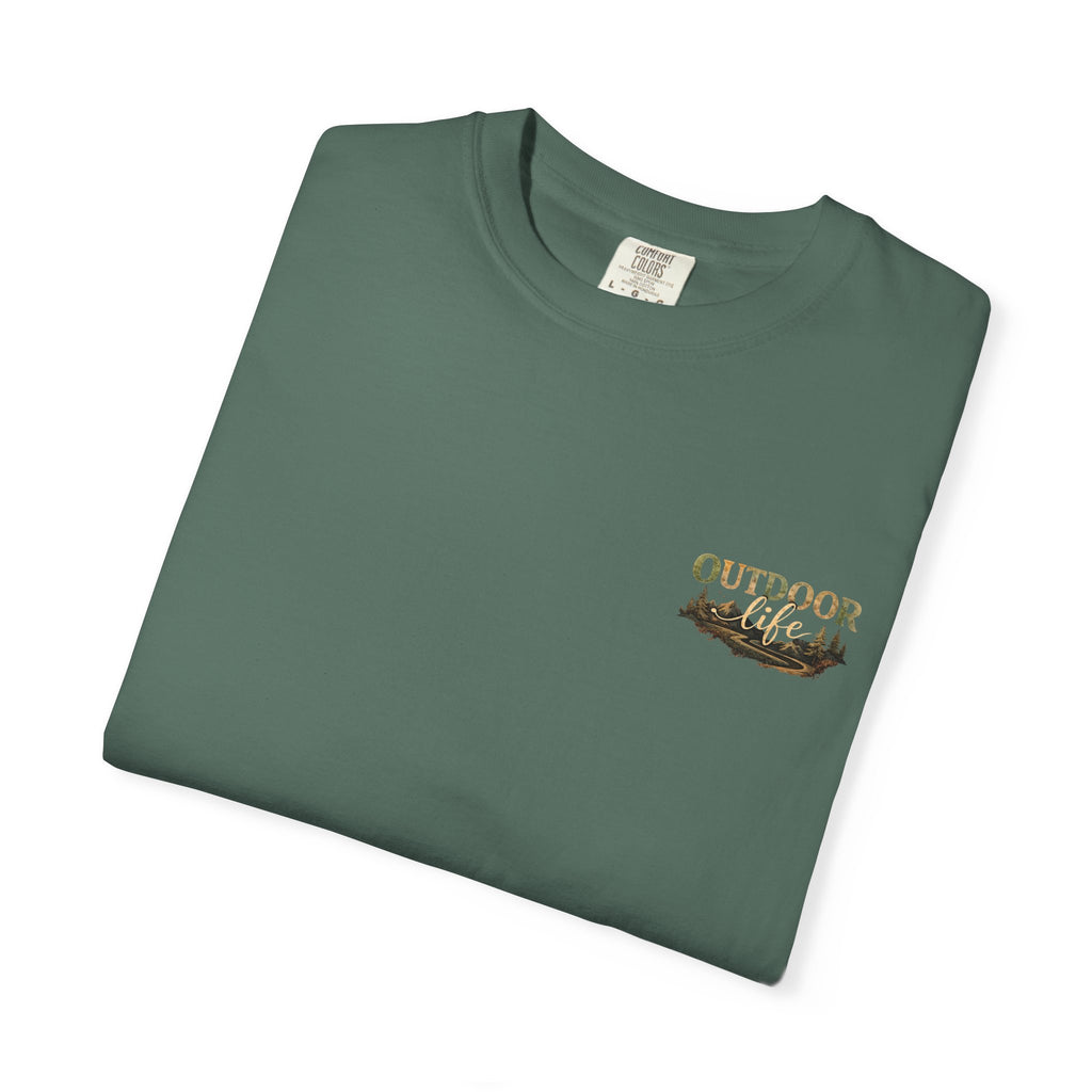 Backwoods & Bonfires T-Shirt — Outdoor Campfire Graphic Tee