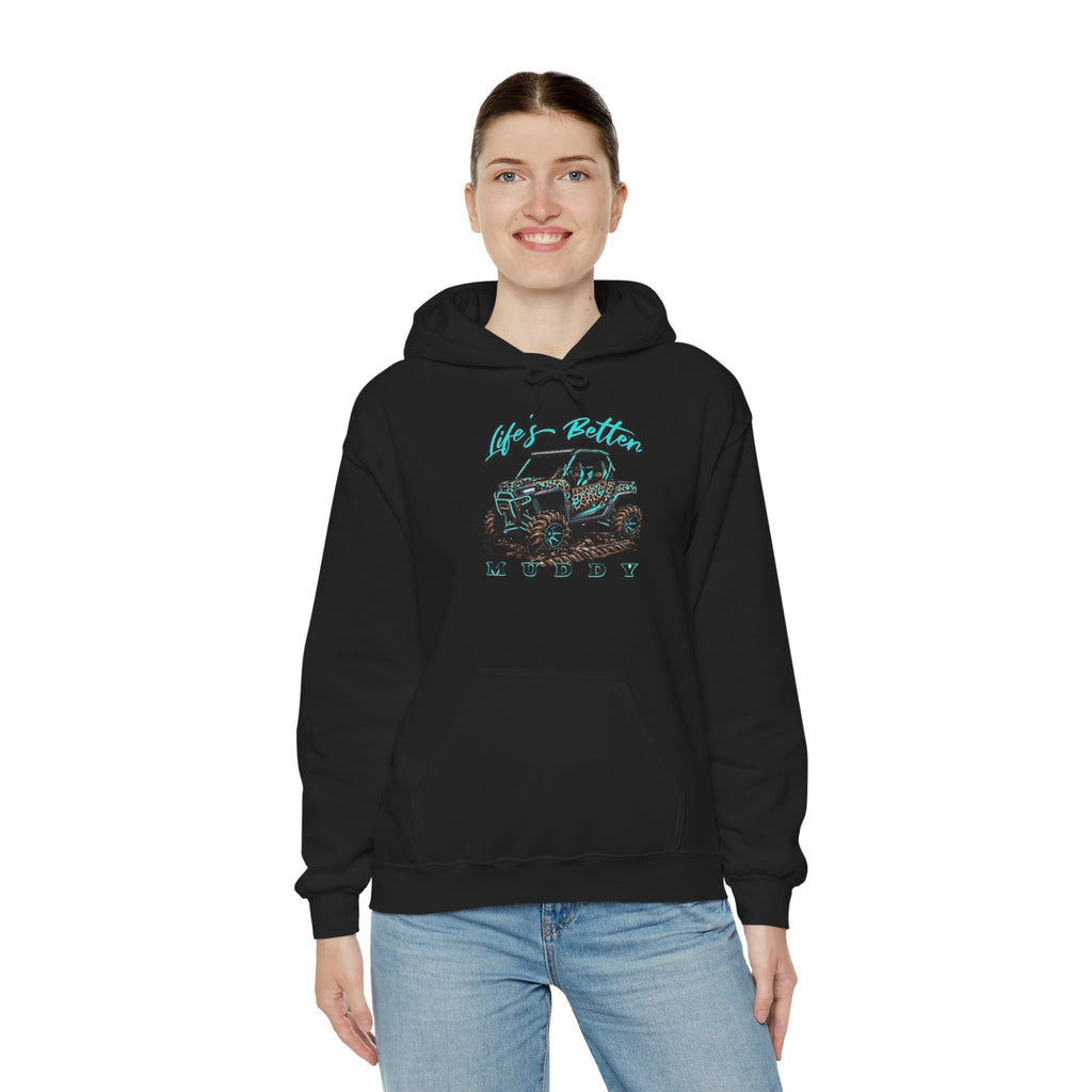 Muddy Off-Road Truck Hoodie — Life's Better Muddy Graphic Pullover