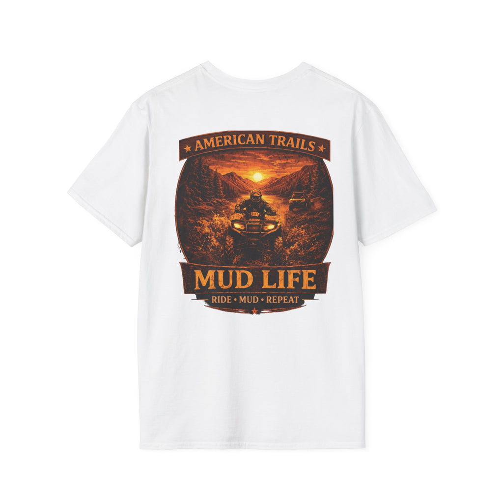 Mud Life ATV T‑Shirt — American Trails Off‑Road Adventure Tee (Ride • Mud • Repeat)