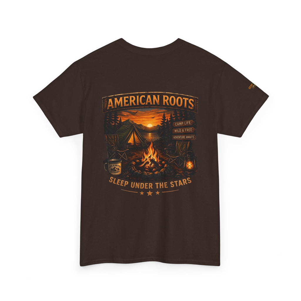 Camping T-Shirt — "American Roots: Sleep Under the Stars" Outdoor Tee