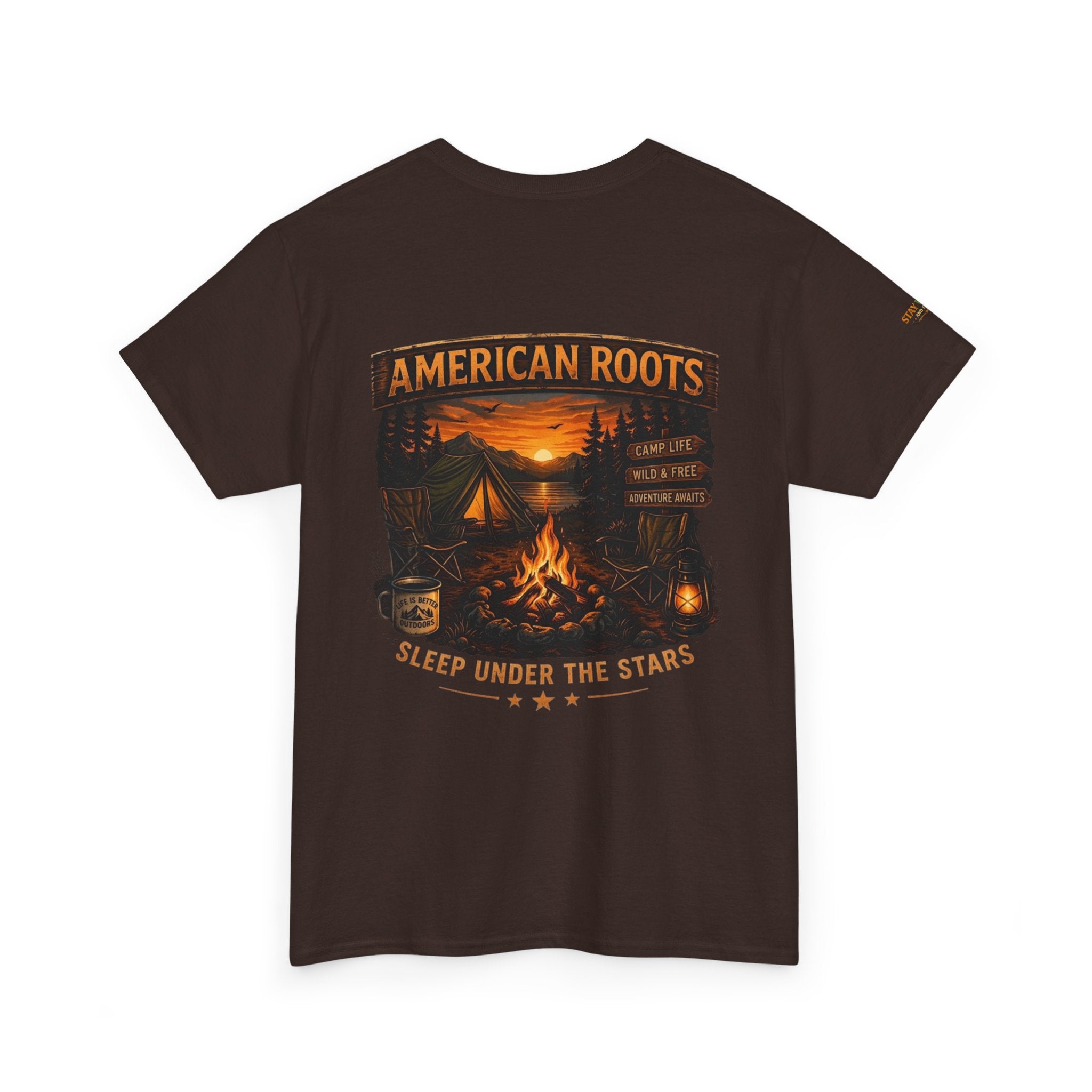 Camping T-Shirt — "American Roots: Sleep Under the Stars" Outdoor Tee