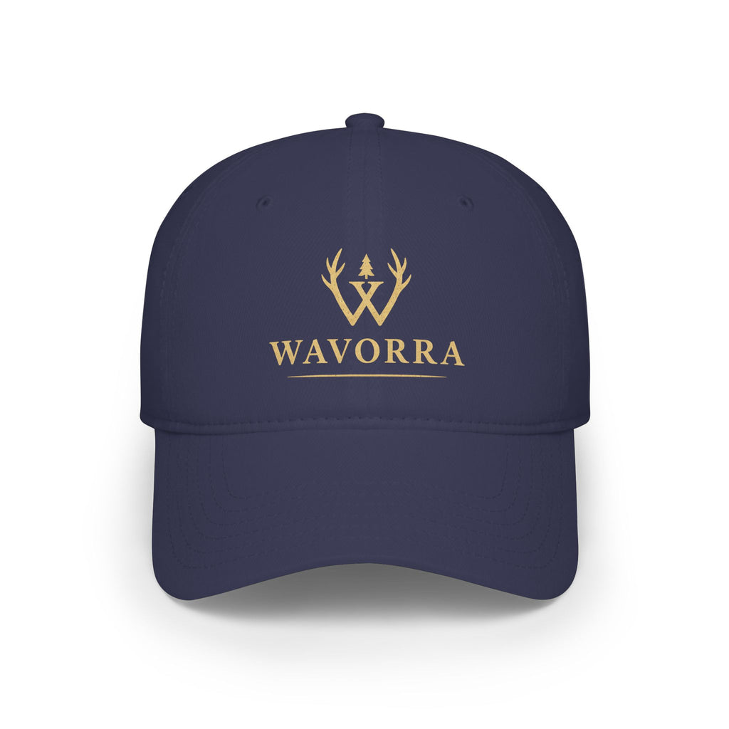Wavorra Logo Low Profile Baseball Cap — Classic Outdoor Emblem Hat