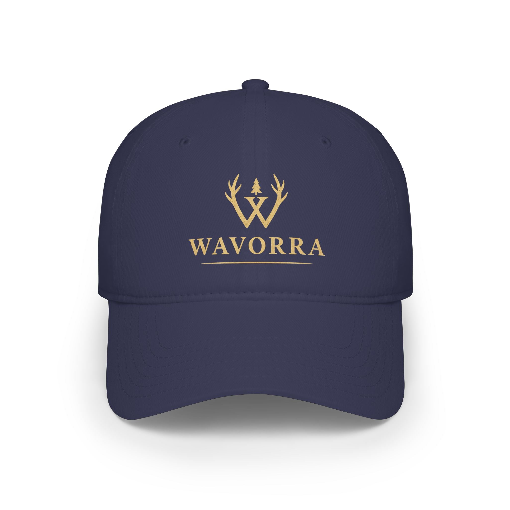 Wavorra Logo Low Profile Baseball Cap — Classic Outdoor Emblem Hat