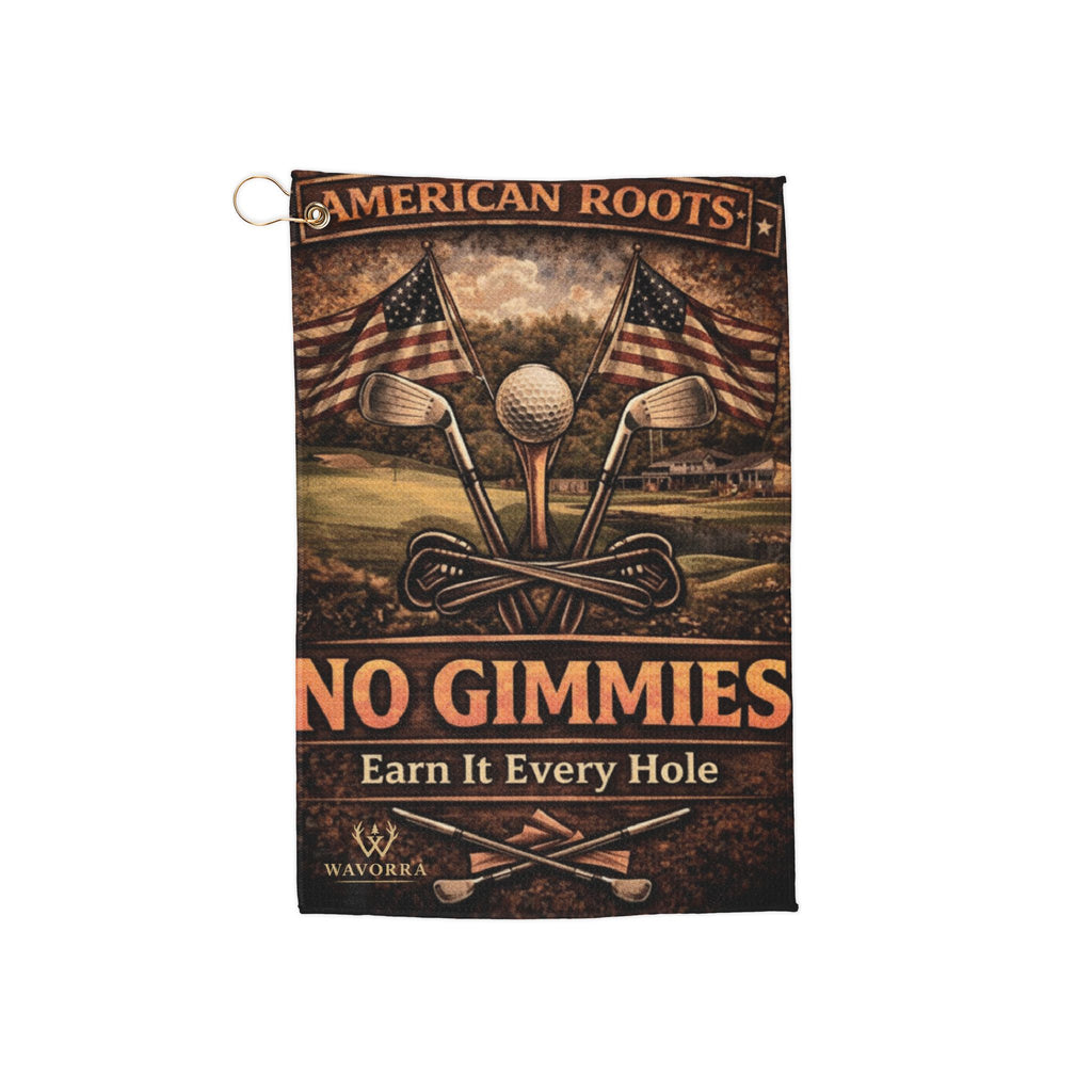 American Roots Golf Towel — “No Gimmies” Patriotic Golf Club Towel