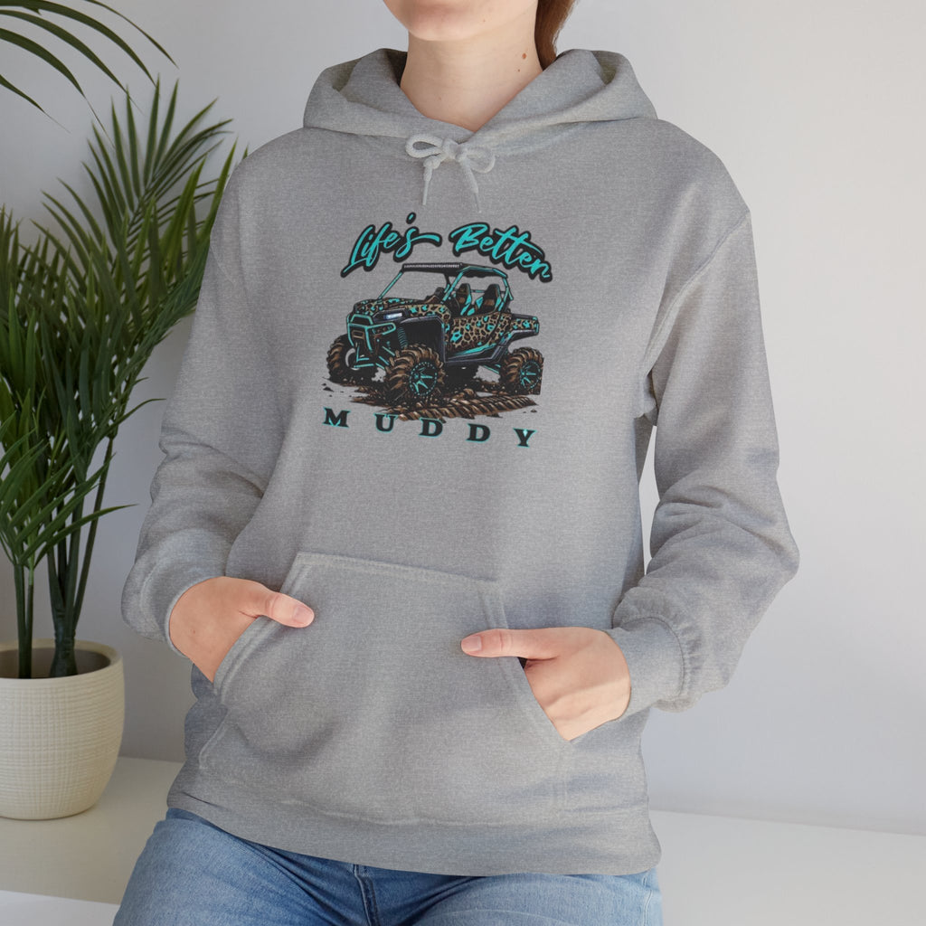 Muddy Off-Road Truck Hoodie — Life's Better Muddy Graphic Pullover