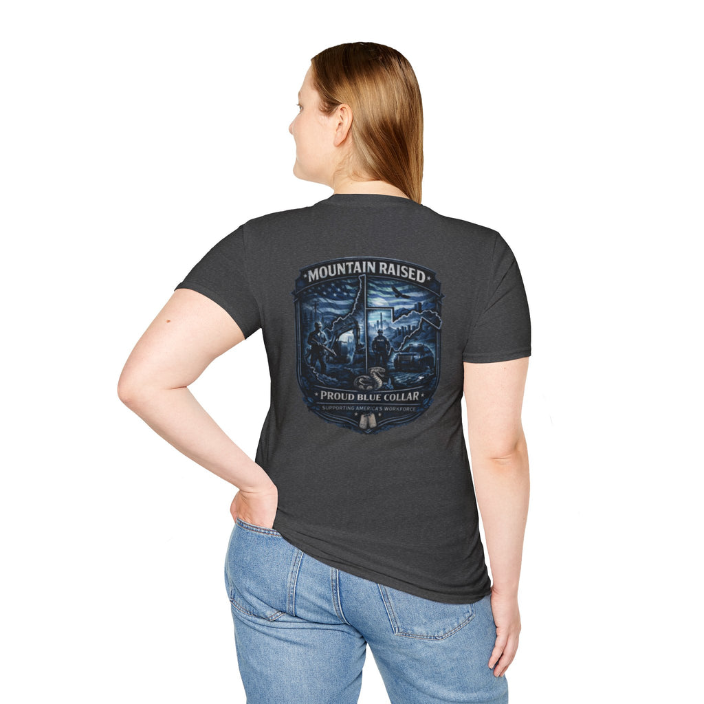 Mountain Raised T-Shirt — Proud Blue Collar Workwear Graphic