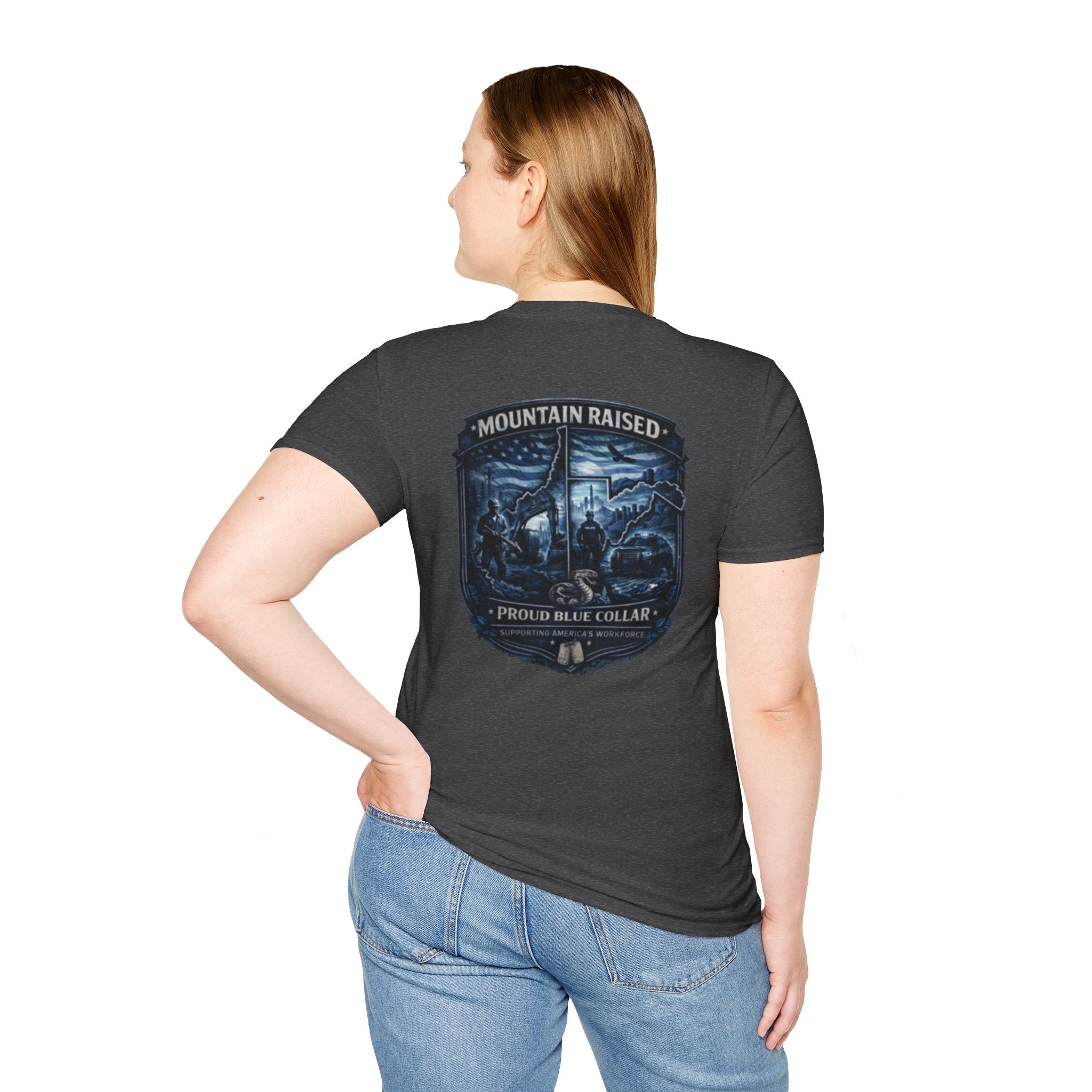 Mountain Raised T-Shirt — Proud Blue Collar Workwear Graphic