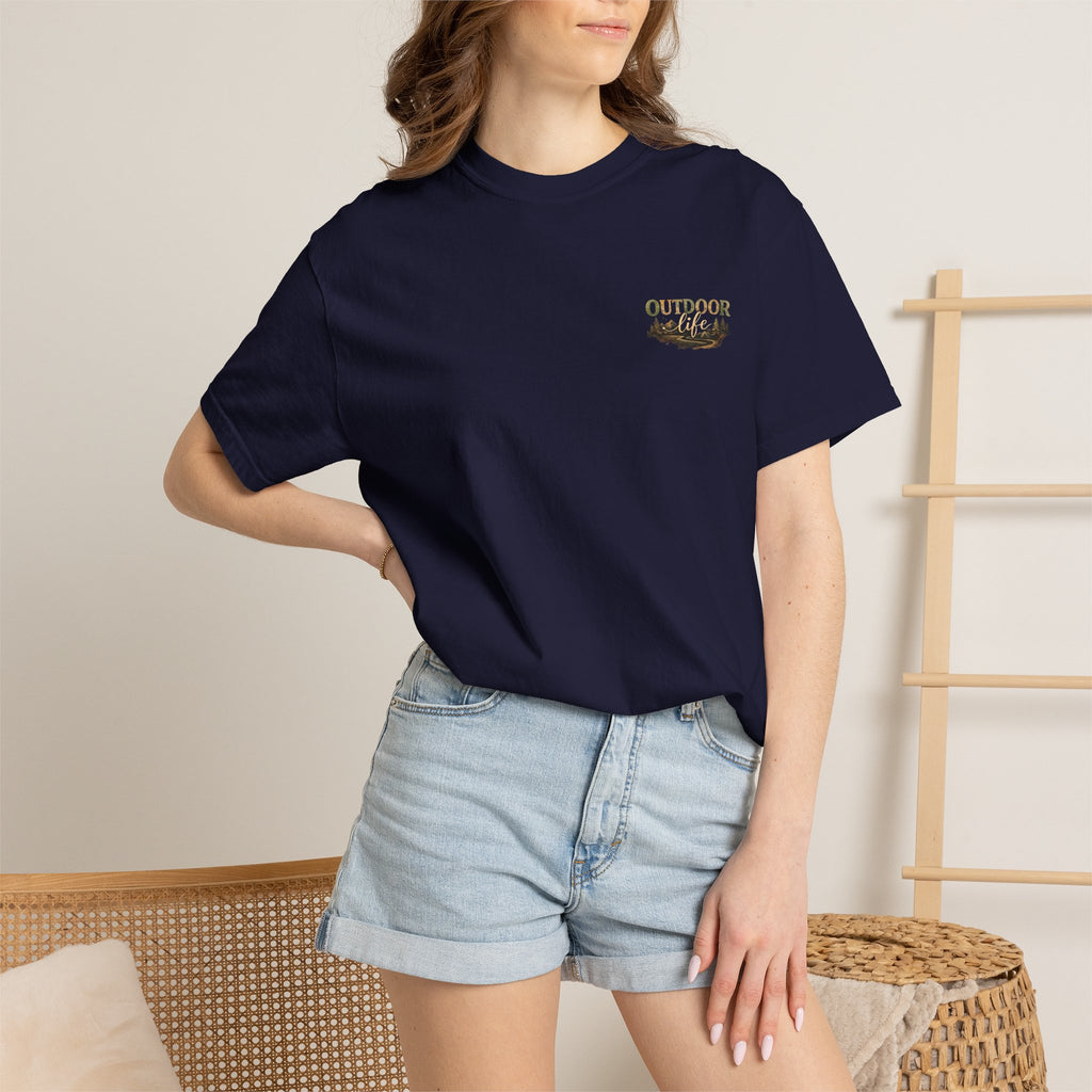 Backwoods & Bonfires T-Shirt — Outdoor Campfire Graphic Tee