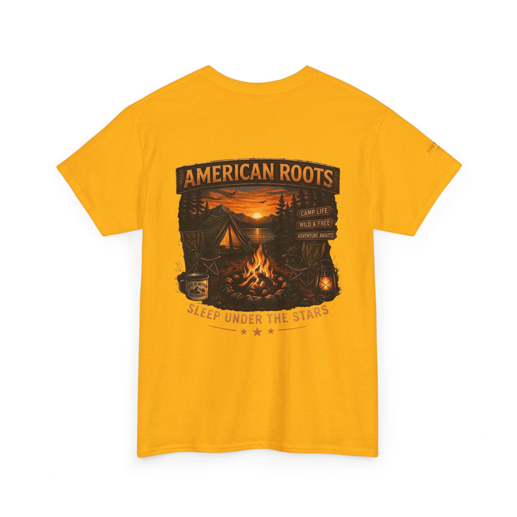 Camping T-Shirt — "American Roots: Sleep Under the Stars" Outdoor Tee