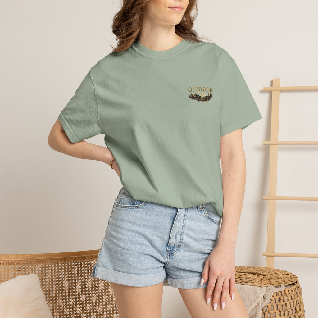 Backwoods & Bonfires T-Shirt — Outdoor Campfire Graphic Tee