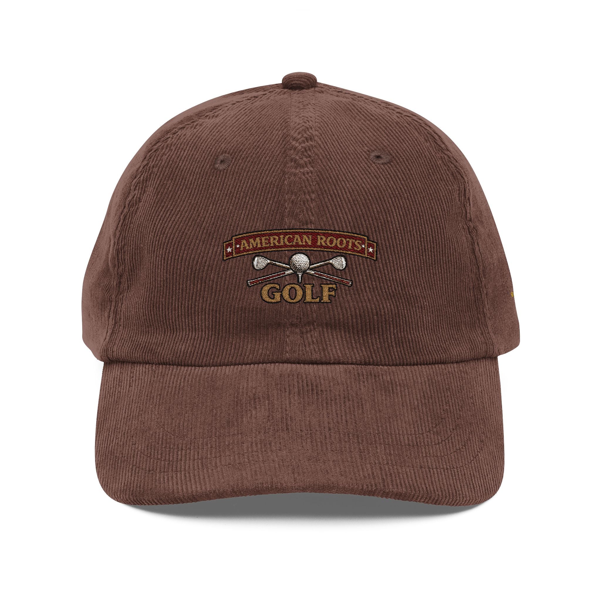 Vintage Corduroy Golf Cap — Embroidered Retro Club Logo