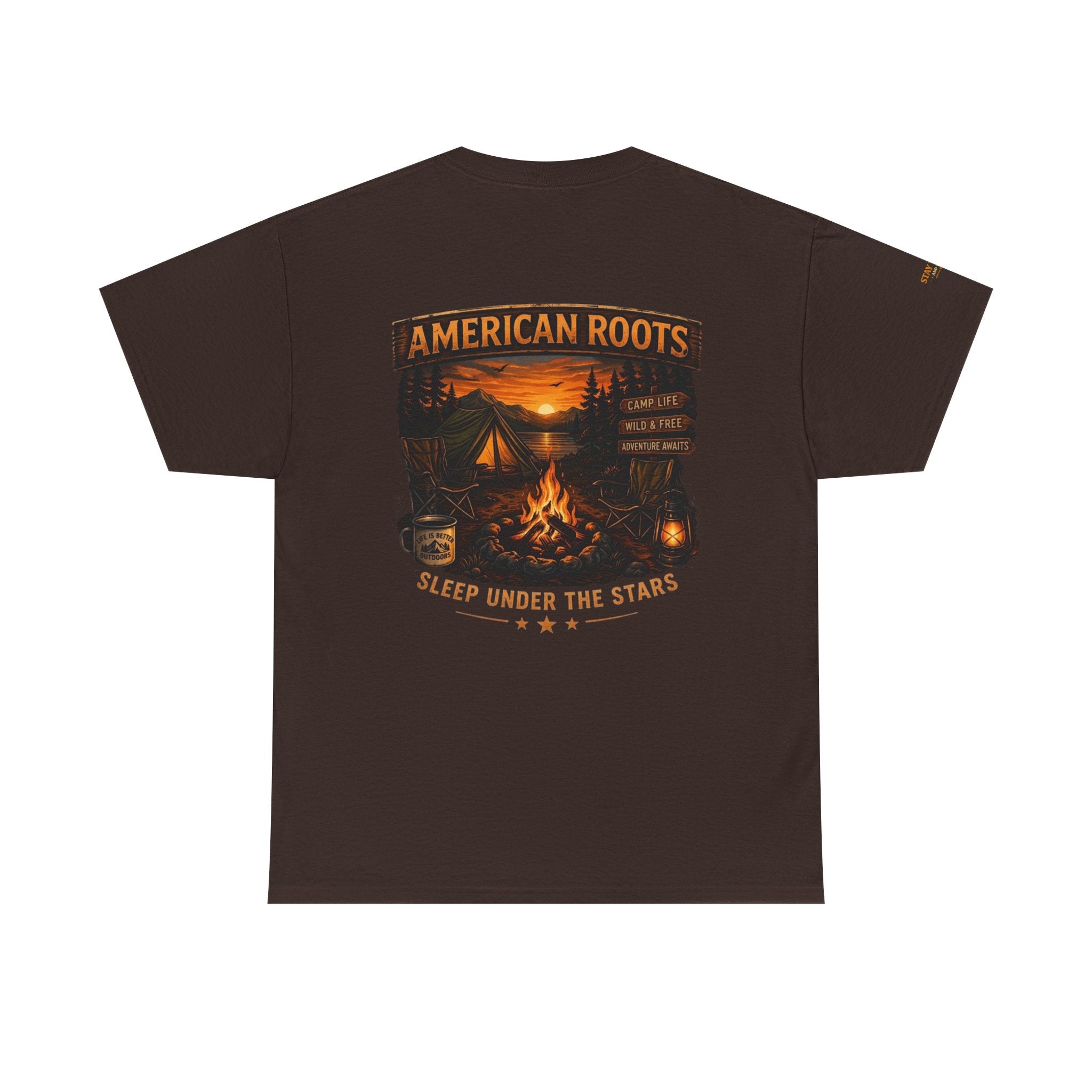 Camping T-Shirt — "American Roots: Sleep Under the Stars" Outdoor Tee
