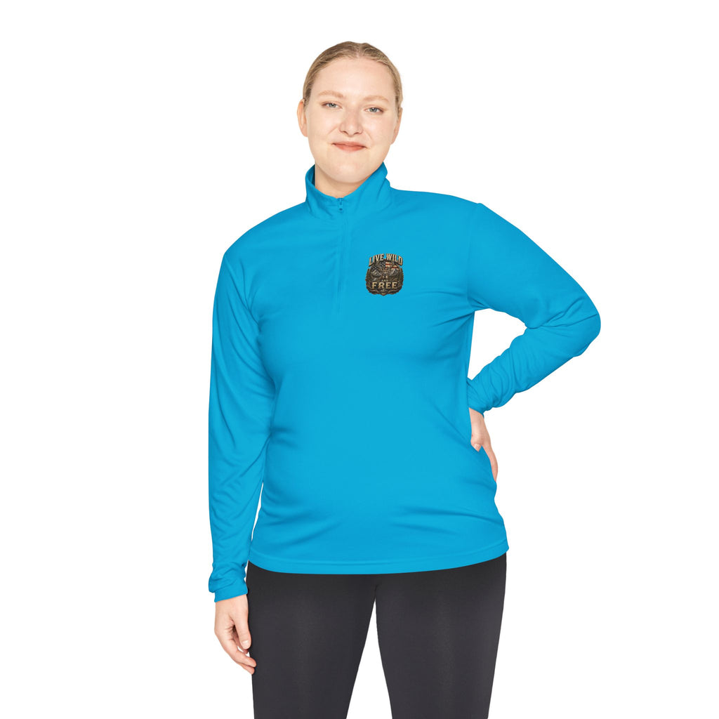 Backwoods Wavorra Quarter-Zip Pullover — American Flag Deer Hunting Graphic