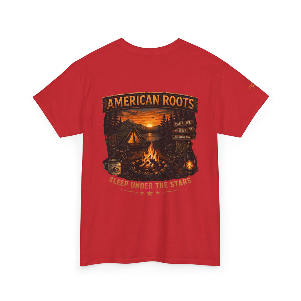 Camping T-Shirt — "American Roots: Sleep Under the Stars" Outdoor Tee