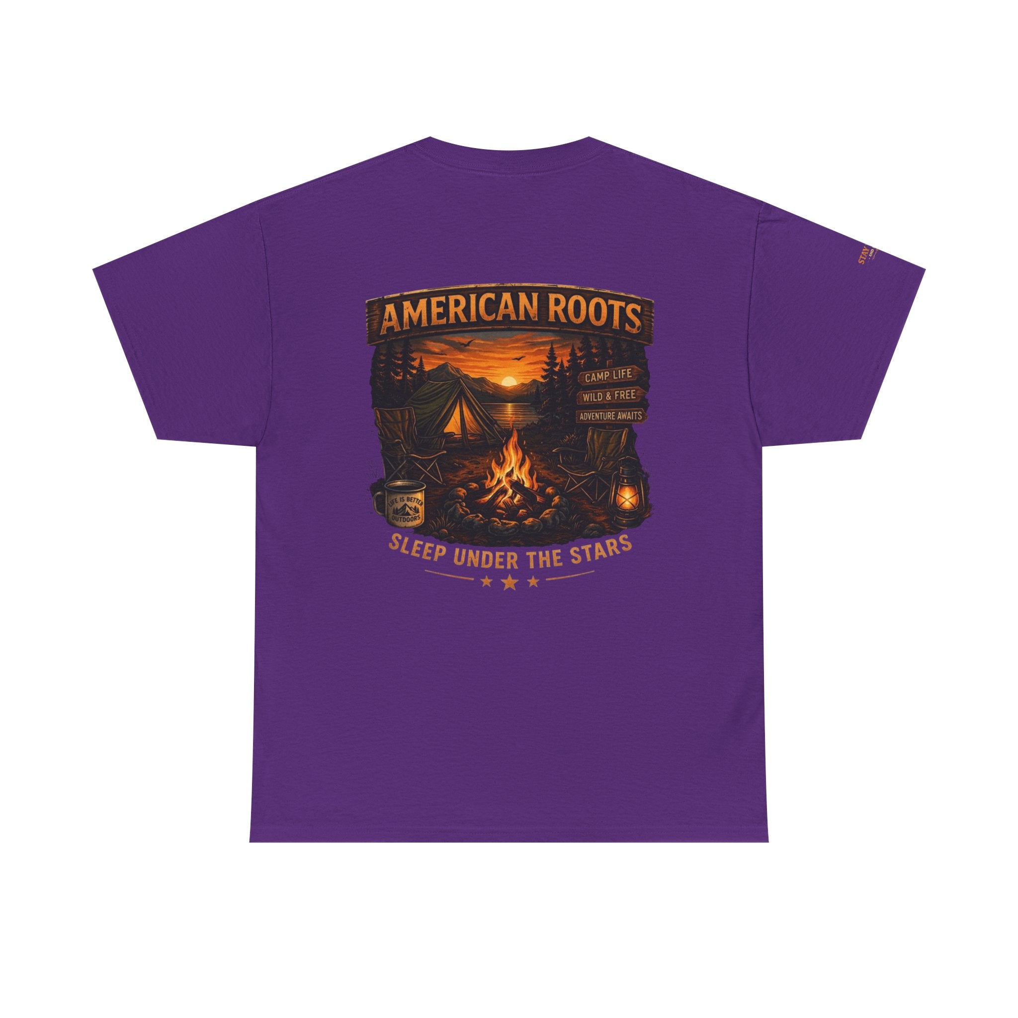 Camping T-Shirt — "American Roots: Sleep Under the Stars" Outdoor Tee