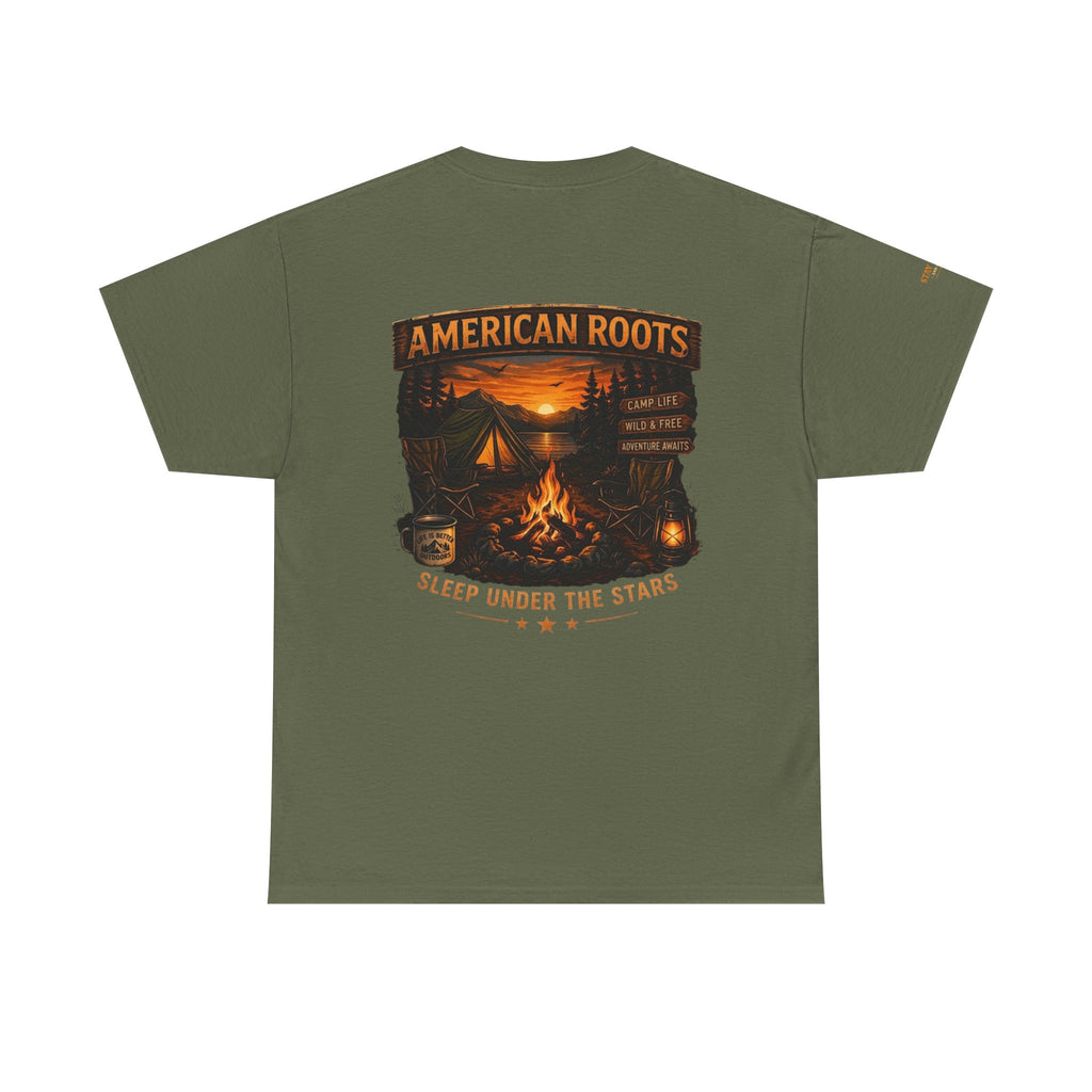 Camping T-Shirt — "American Roots: Sleep Under the Stars" Outdoor Tee