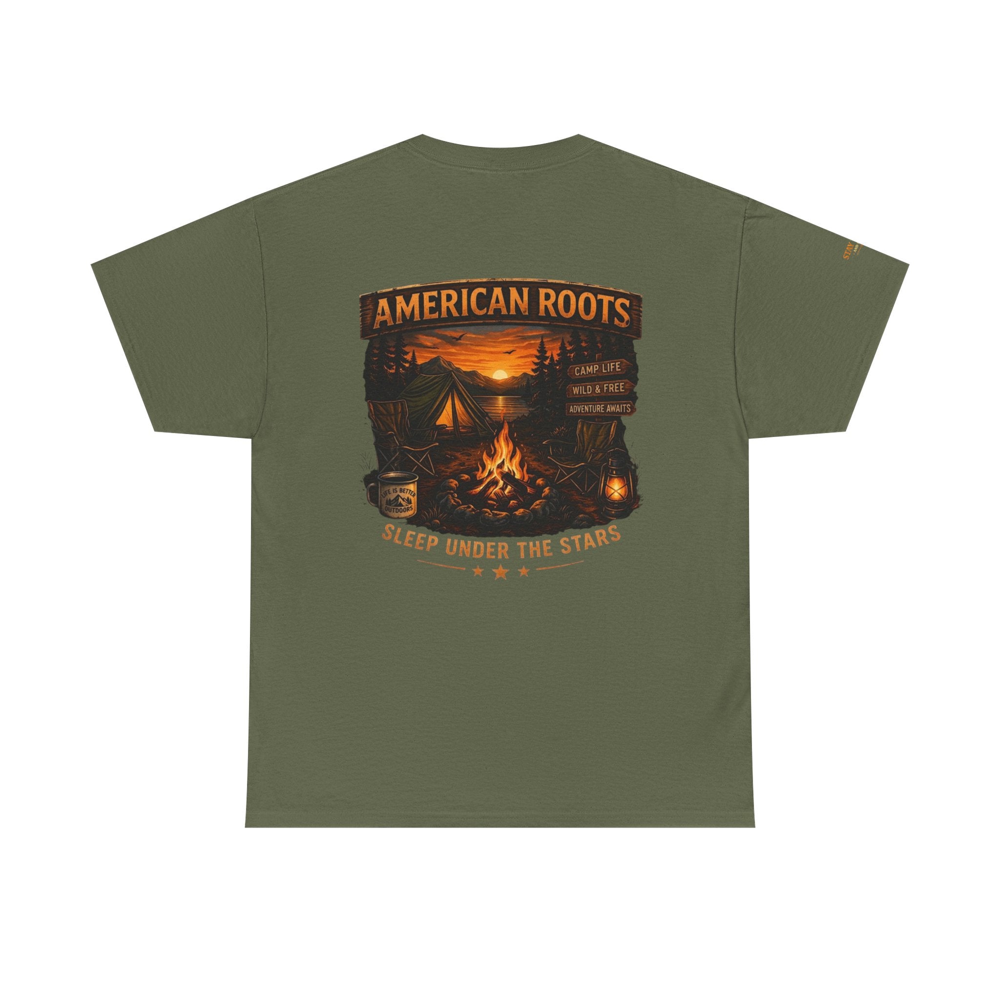Camping T-Shirt — "American Roots: Sleep Under the Stars" Outdoor Tee