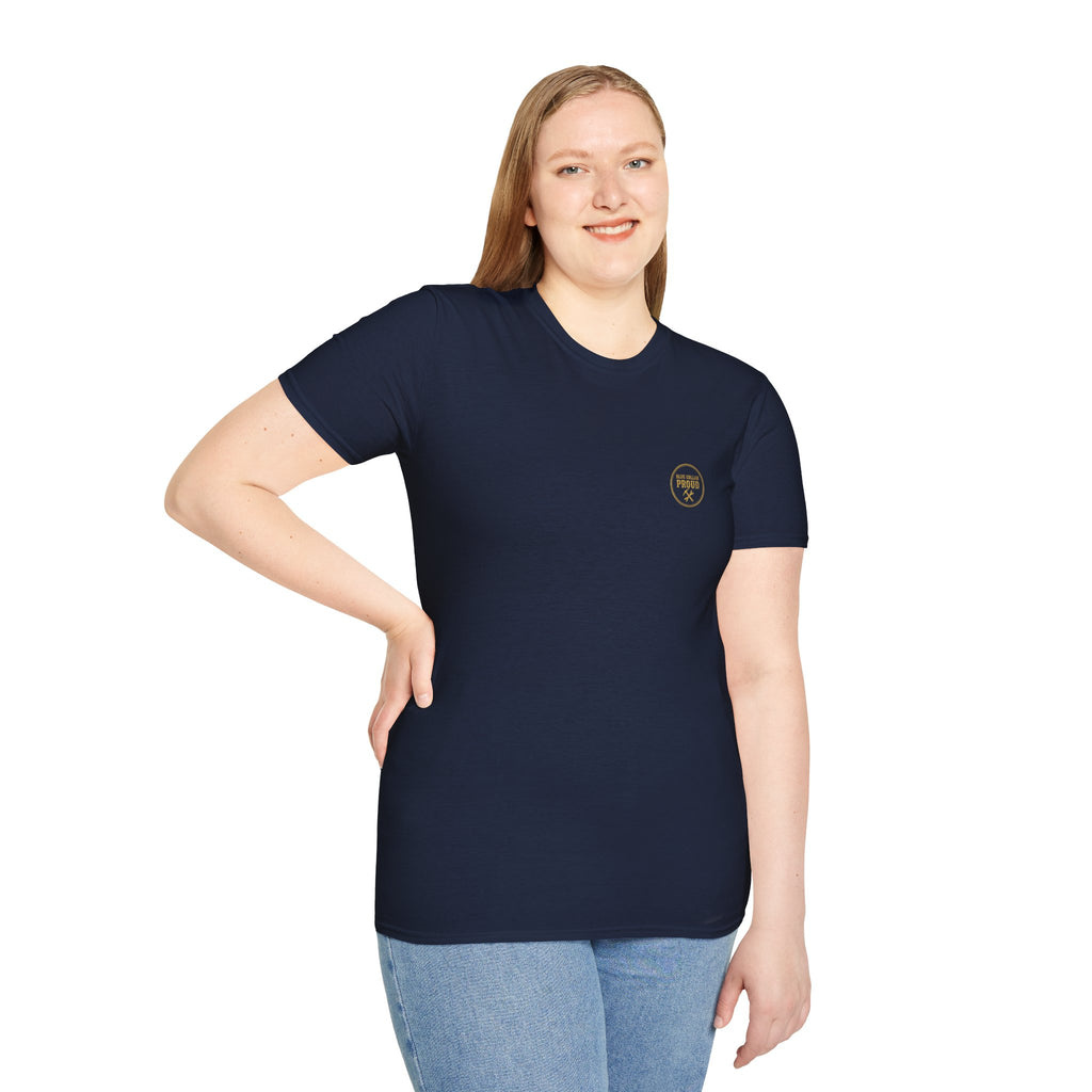 Blue Collar T-Shirt — "Built Not Born" American Flag Work Tee