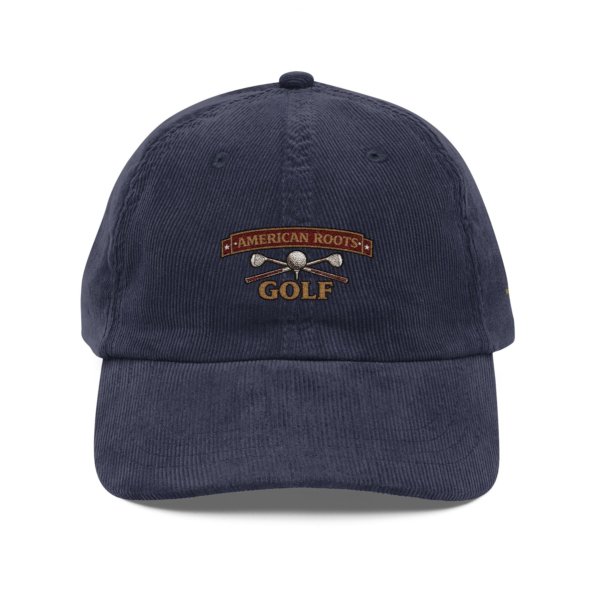 Vintage Corduroy Golf Cap — Embroidered Retro Club Logo