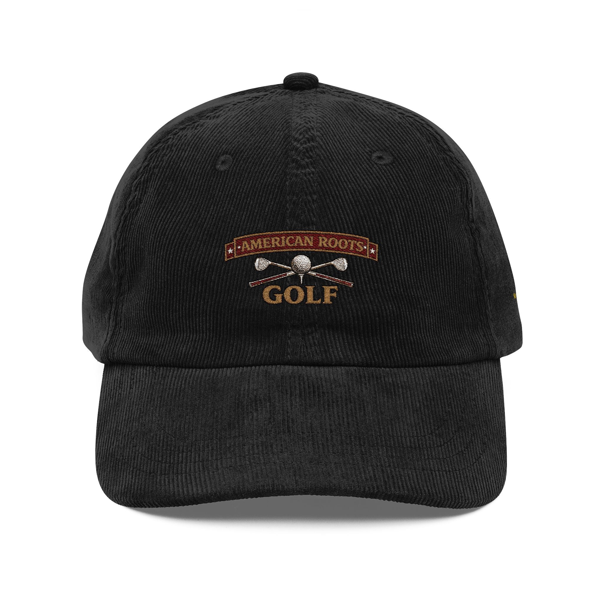 Vintage Corduroy Golf Cap — Embroidered Retro Club Logo
