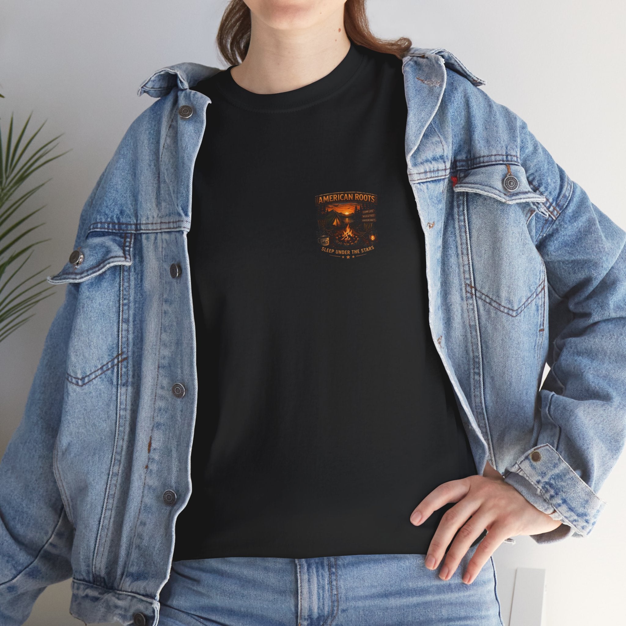 Camping T-Shirt — "American Roots: Sleep Under the Stars" Outdoor Tee