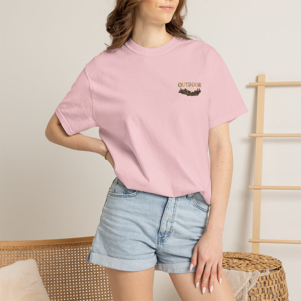 Backwoods & Bonfires T-Shirt — Outdoor Campfire Graphic Tee