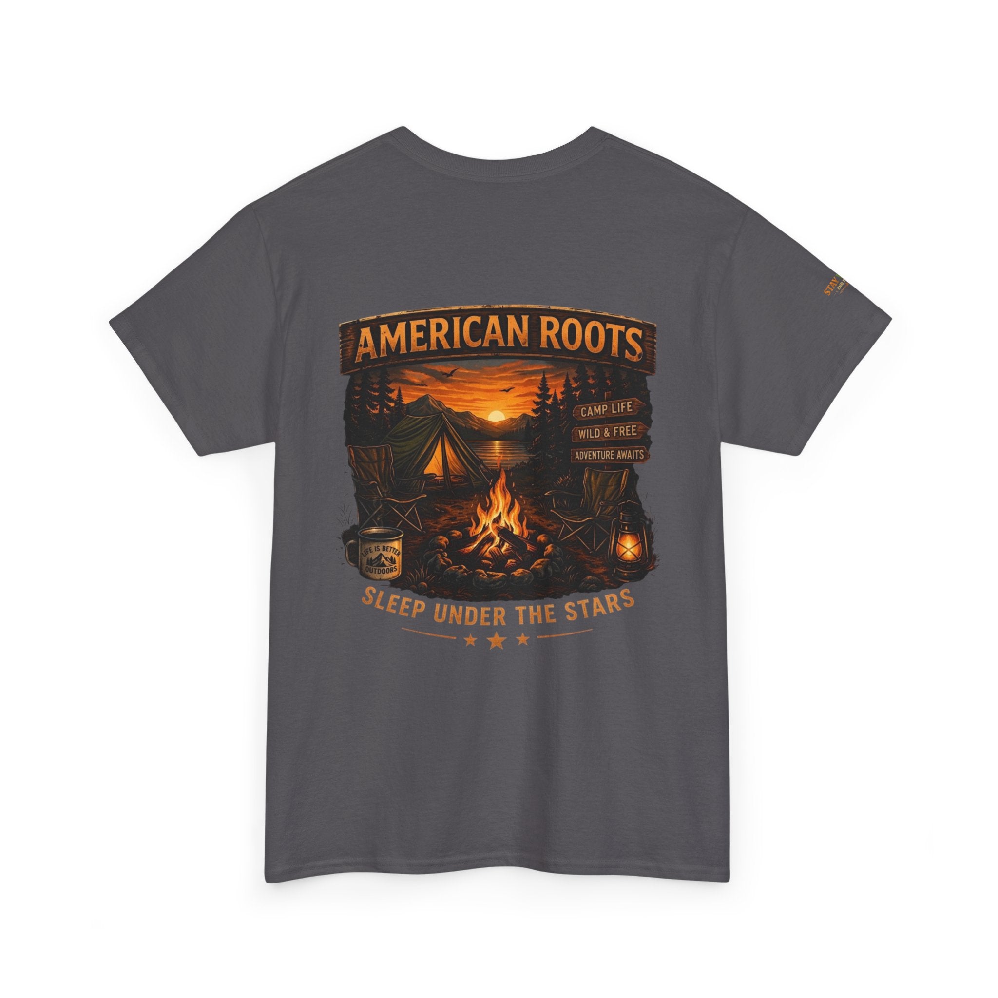 Camping T-Shirt — "American Roots: Sleep Under the Stars" Outdoor Tee