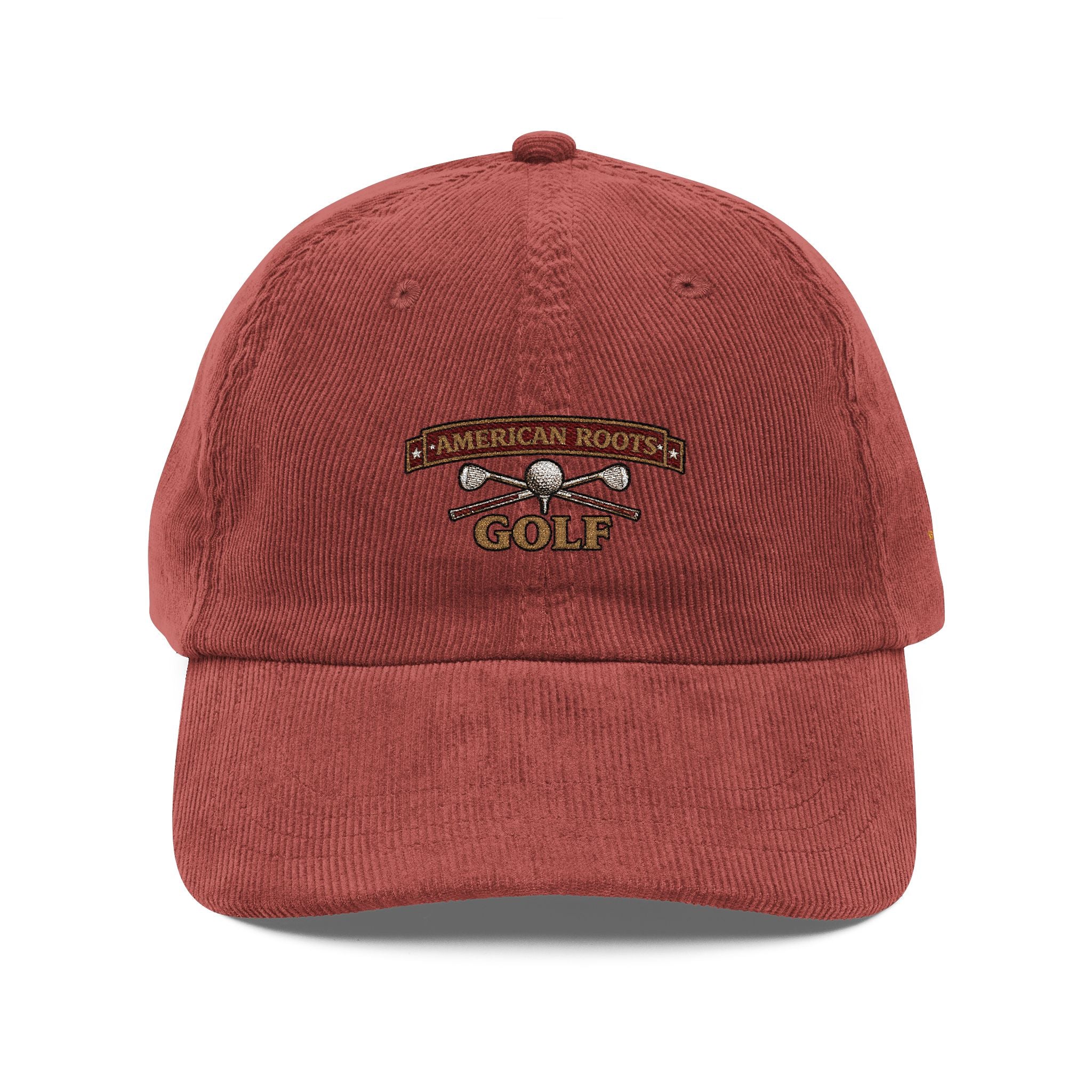 Vintage Corduroy Golf Cap — Embroidered Retro Club Logo