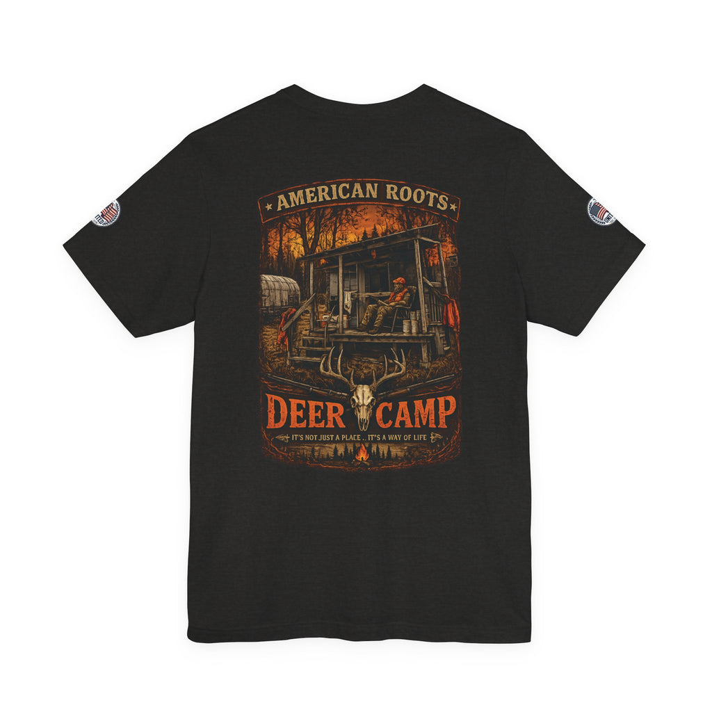 Deer Camp Graphic Tee — American Roots Hunting Cabin T‑Shirt