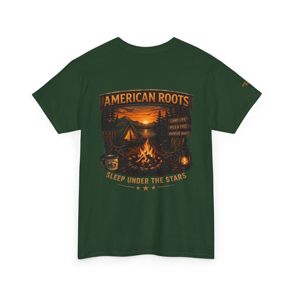 Camping T-Shirt — "American Roots: Sleep Under the Stars" Outdoor Tee