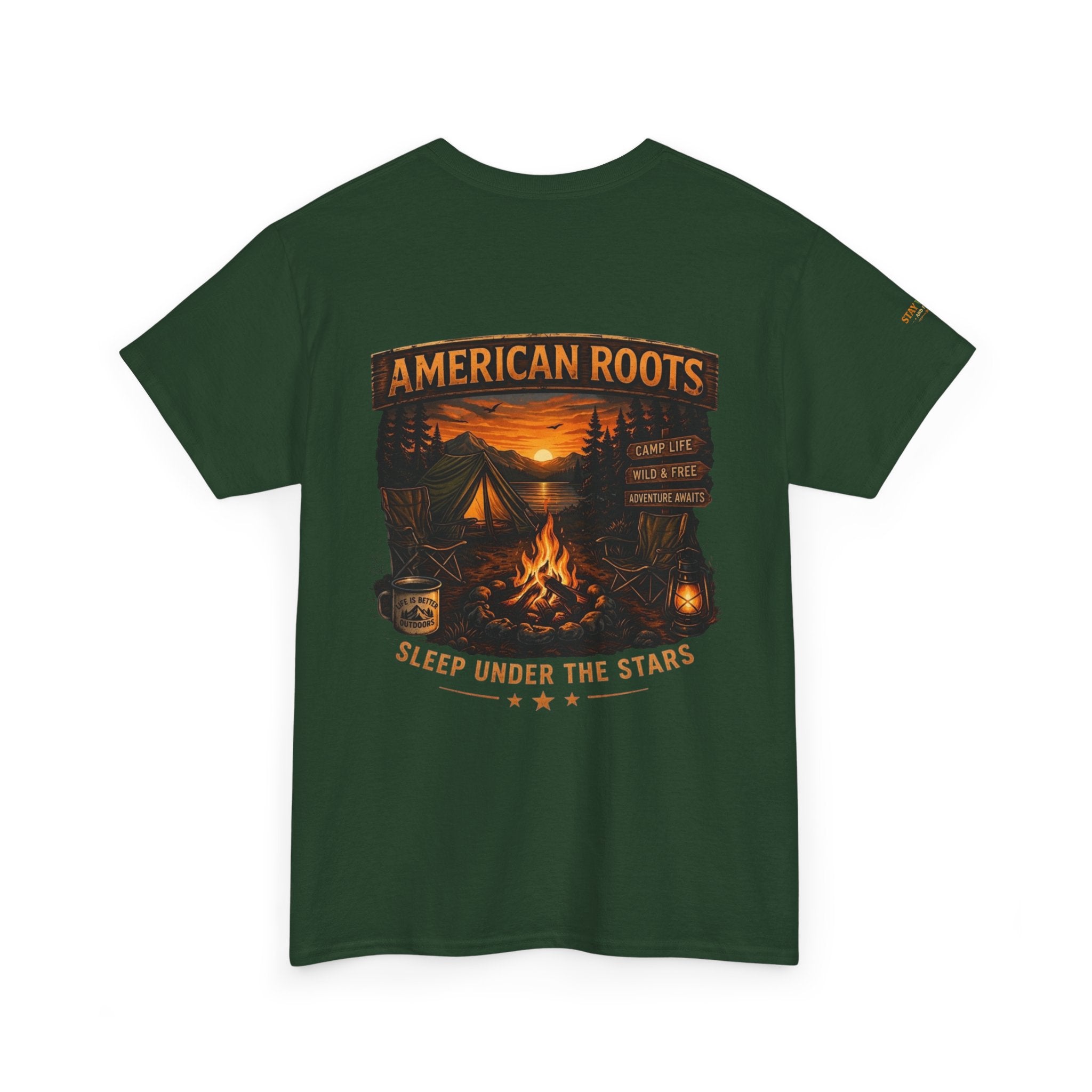 Camping T-Shirt — "American Roots: Sleep Under the Stars" Outdoor Tee
