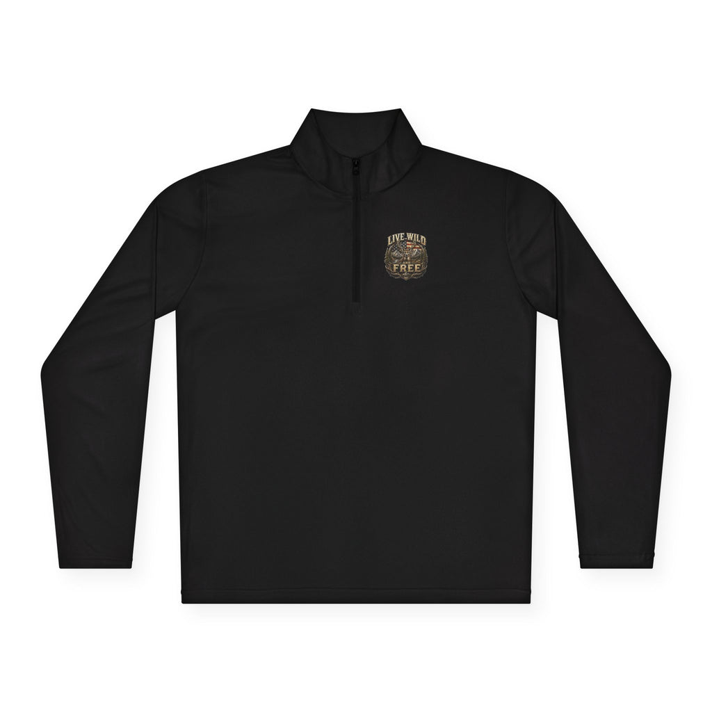 Backwoods Wavorra Quarter-Zip Pullover — American Flag Deer Hunting Graphic