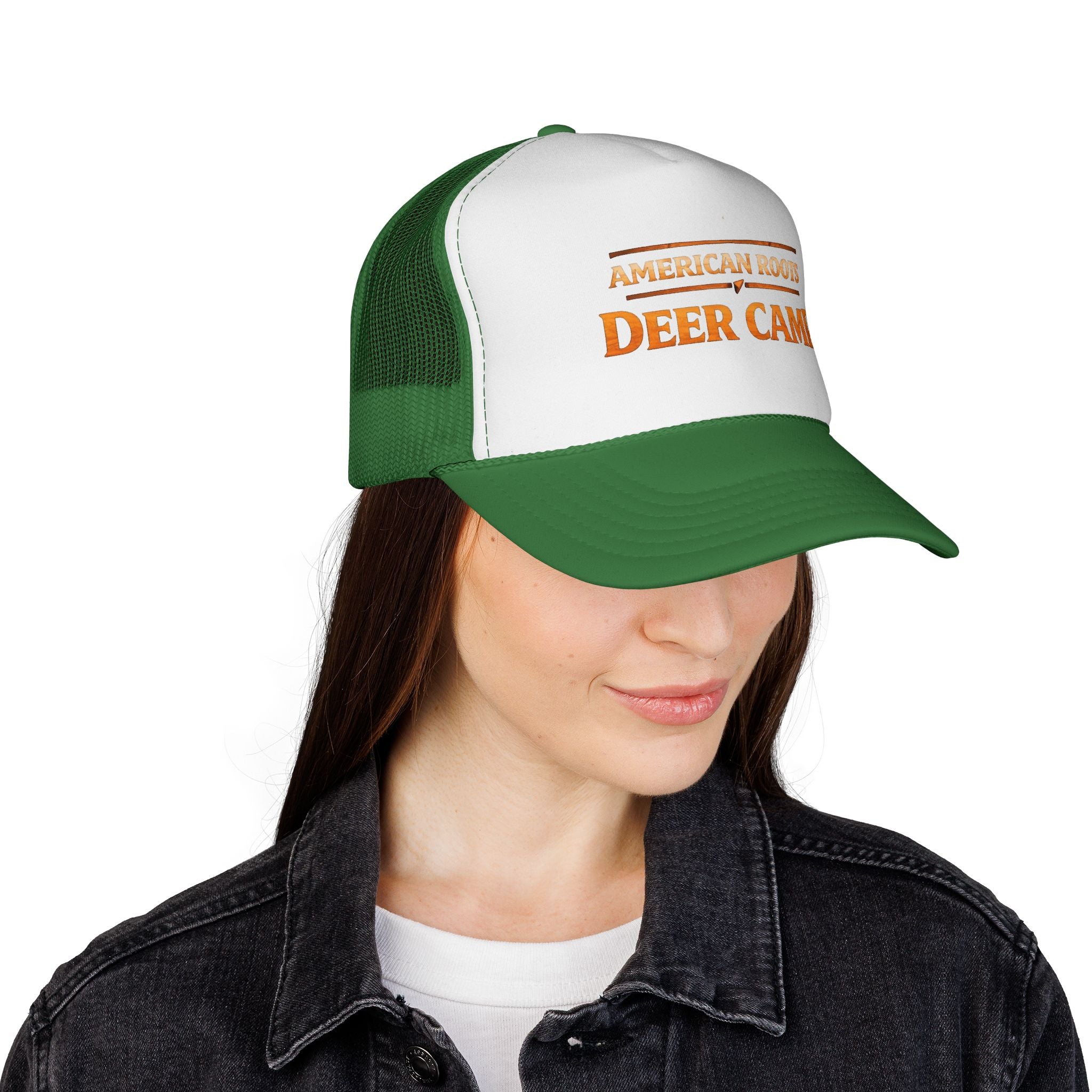 Deer Camp Trucker Hat — "American Roots" Vintage Hunting Cap