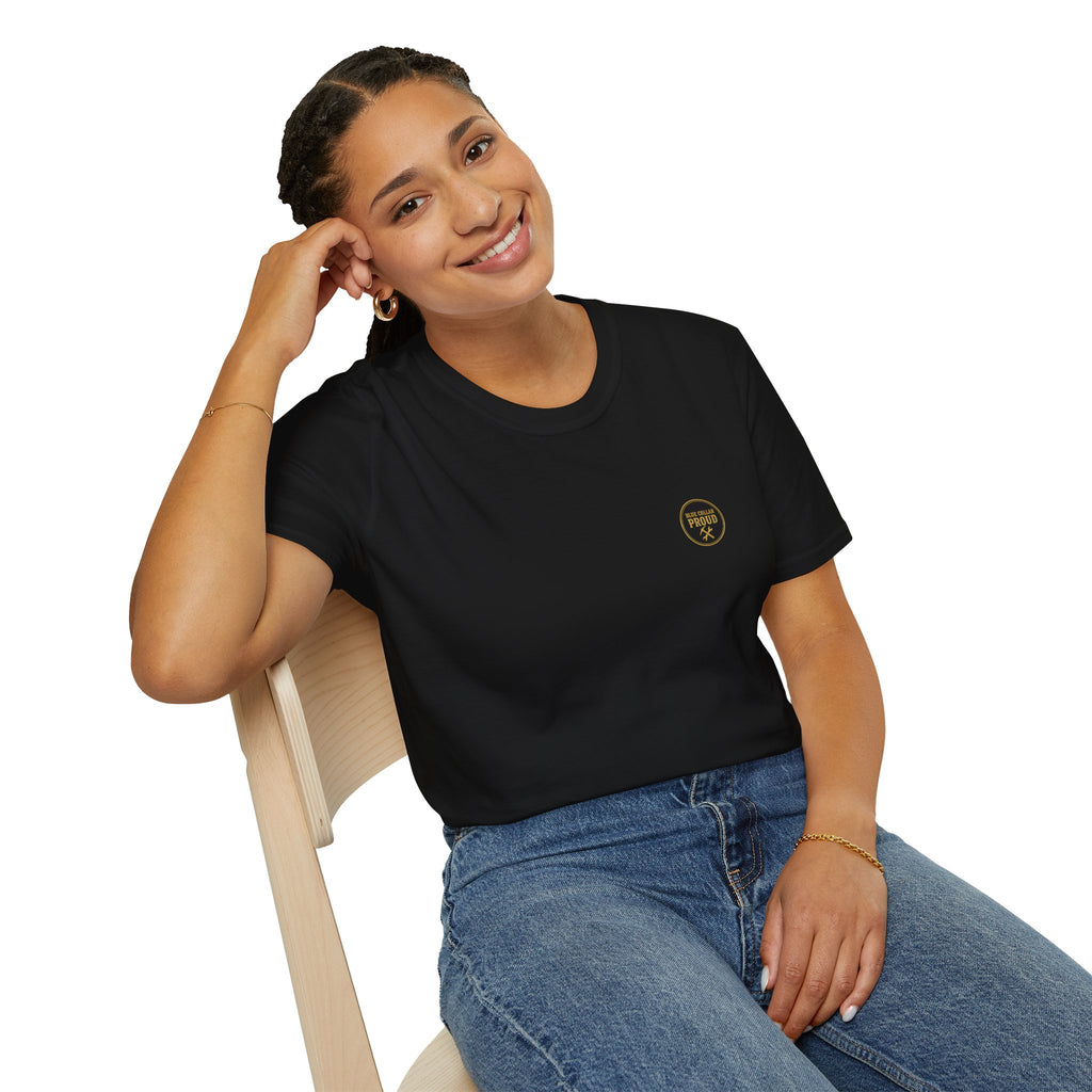 Blue Collar T-Shirt — "Built Not Born" American Flag Work Tee
