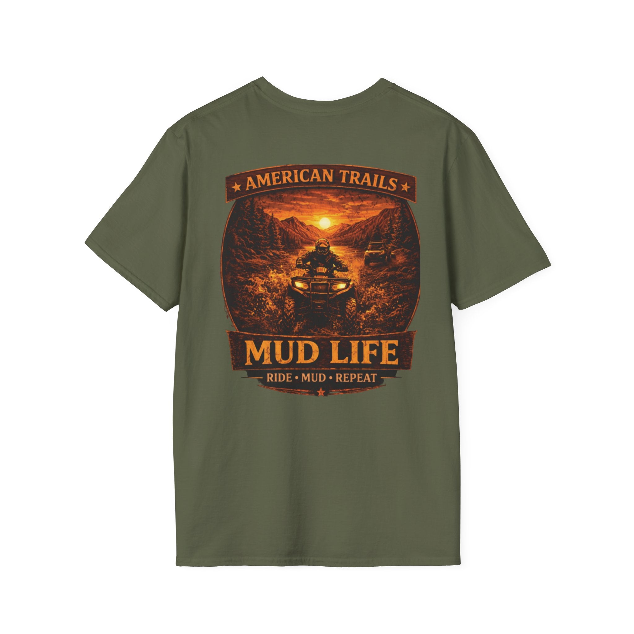 Mud Life ATV T‑Shirt — American Trails Off‑Road Adventure Tee (Ride • Mud • Repeat)