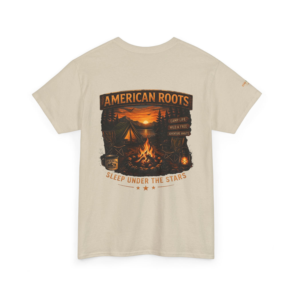 Camping T-Shirt — "American Roots: Sleep Under the Stars" Outdoor Tee