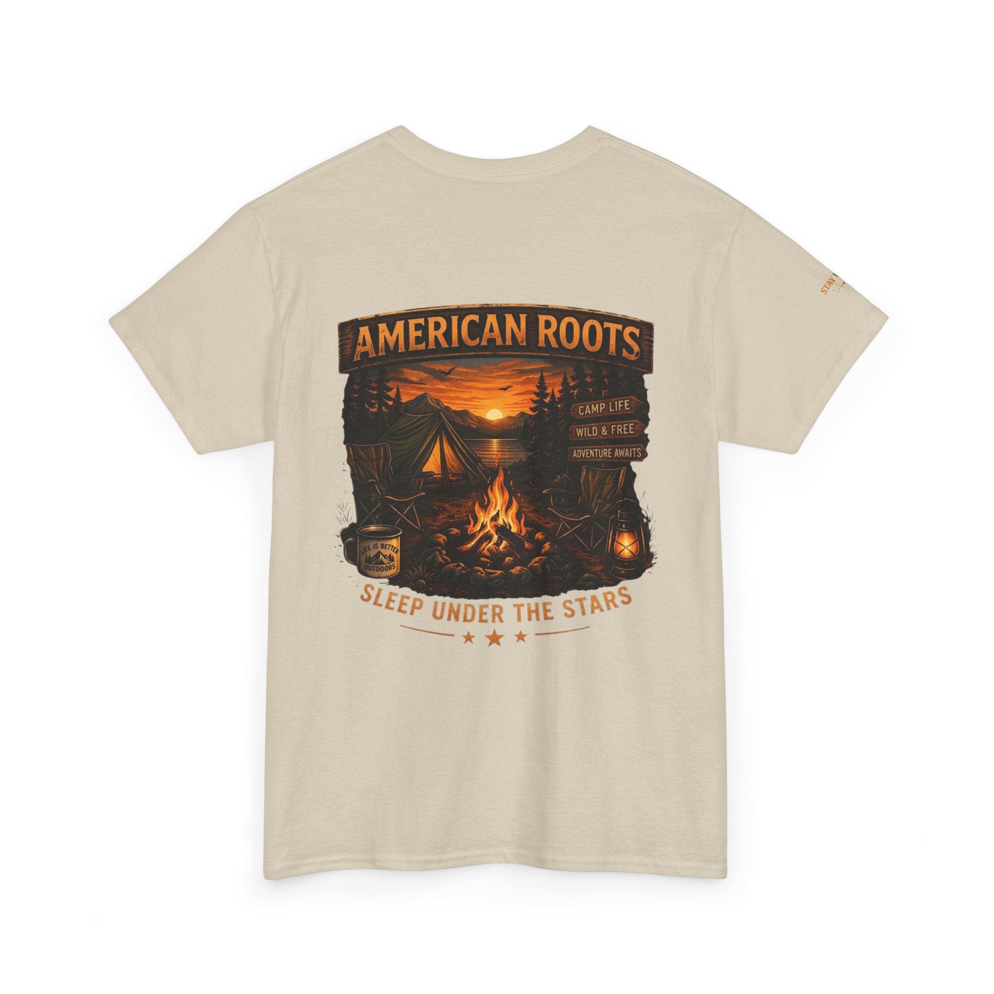 Camping T-Shirt — "American Roots: Sleep Under the Stars" Outdoor Tee