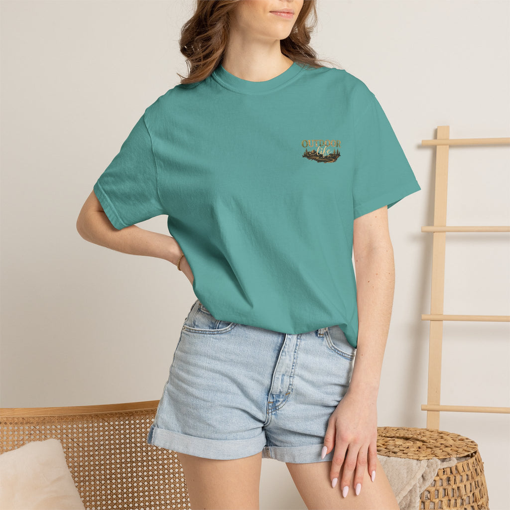 Backwoods & Bonfires T-Shirt — Outdoor Campfire Graphic Tee